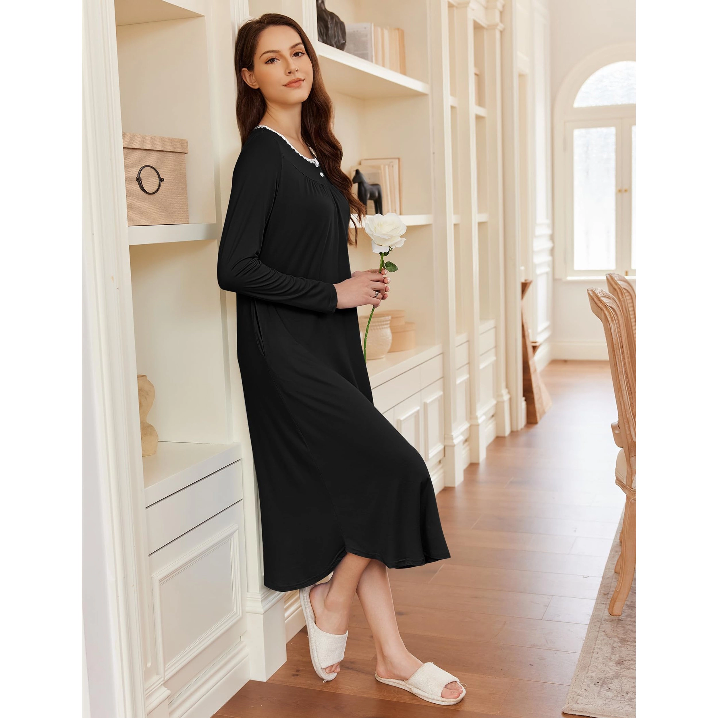 Ekouaer Night Shirt for Womens Nightgown Sleepshirt Sleep Dress Pajama
