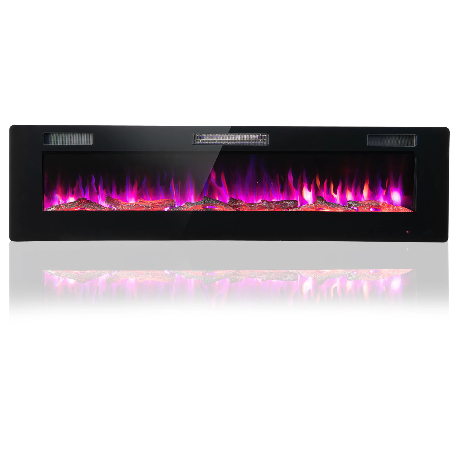 SlickBlue Modern Electric Fireplace Heater with Crystal Log Display