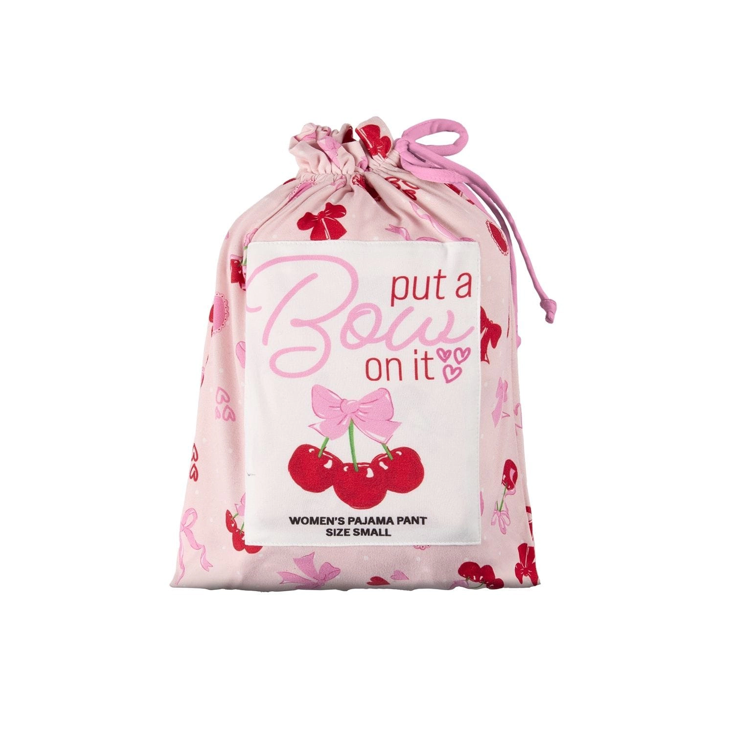 MeMoi Women's "Cherry & Bows" Pull-On PJ Pant Bag