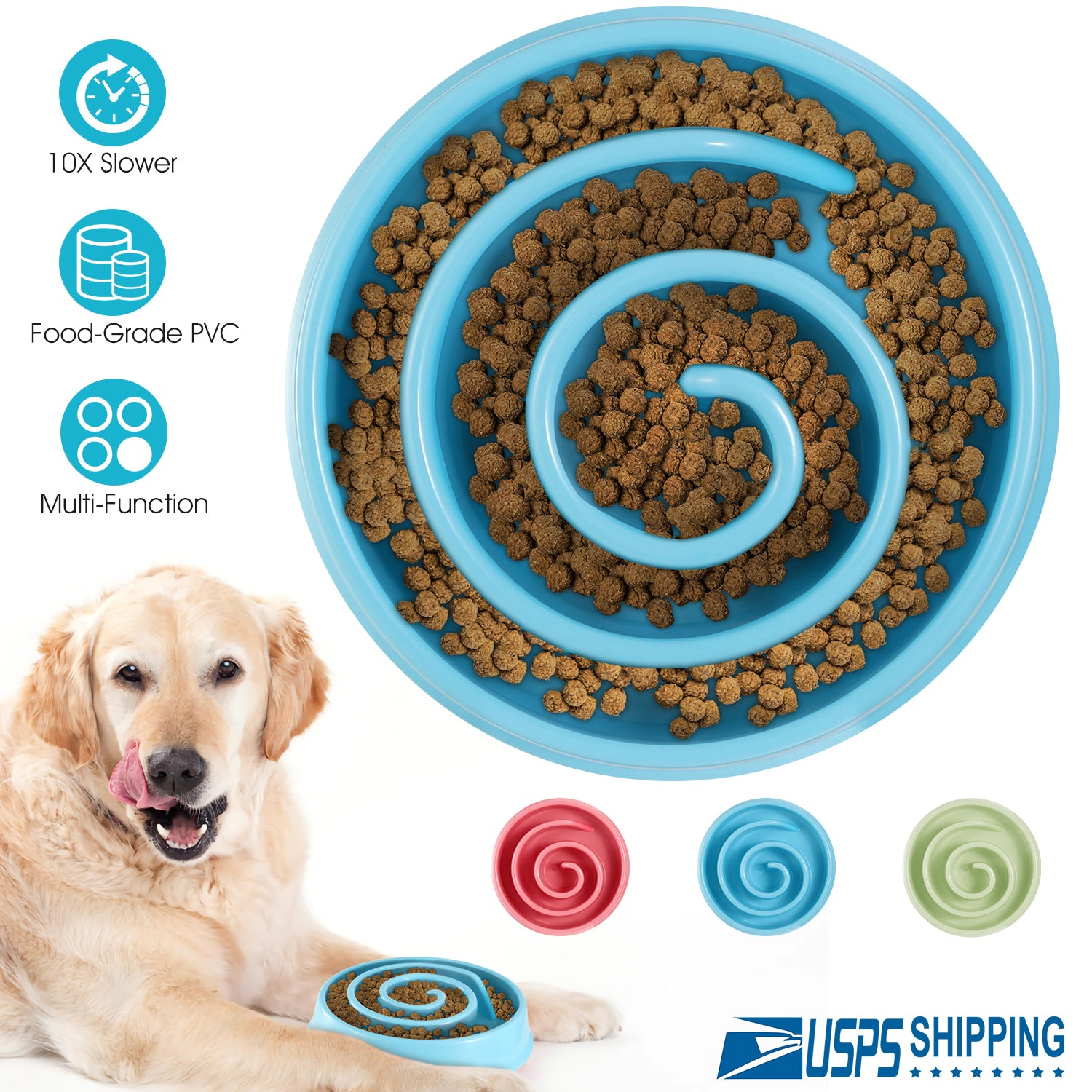 GBruno Spiral Maze Slow Feeder Dog Bowl