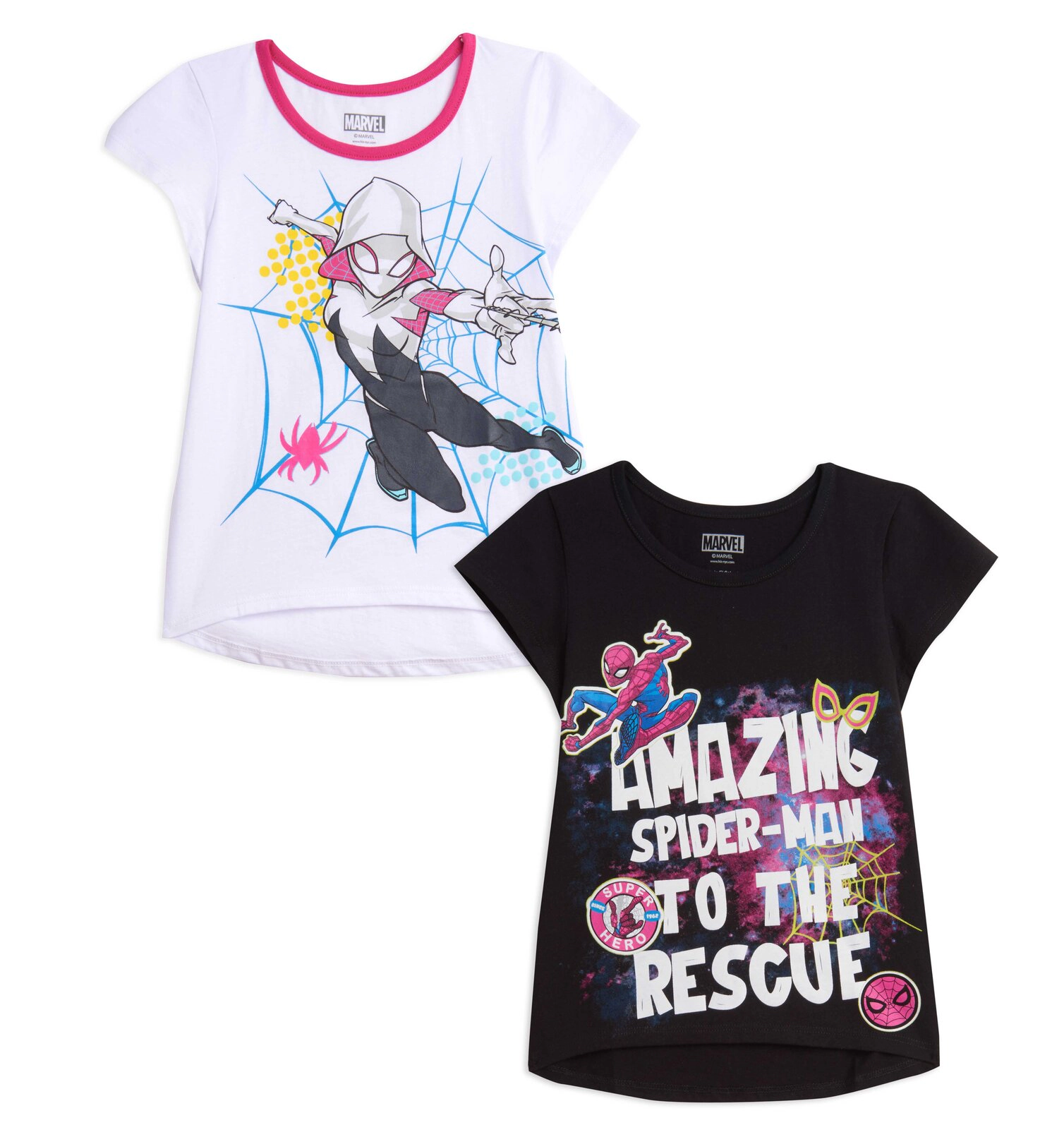 Marvel Spider-Man Girls' 2-Pack Tees