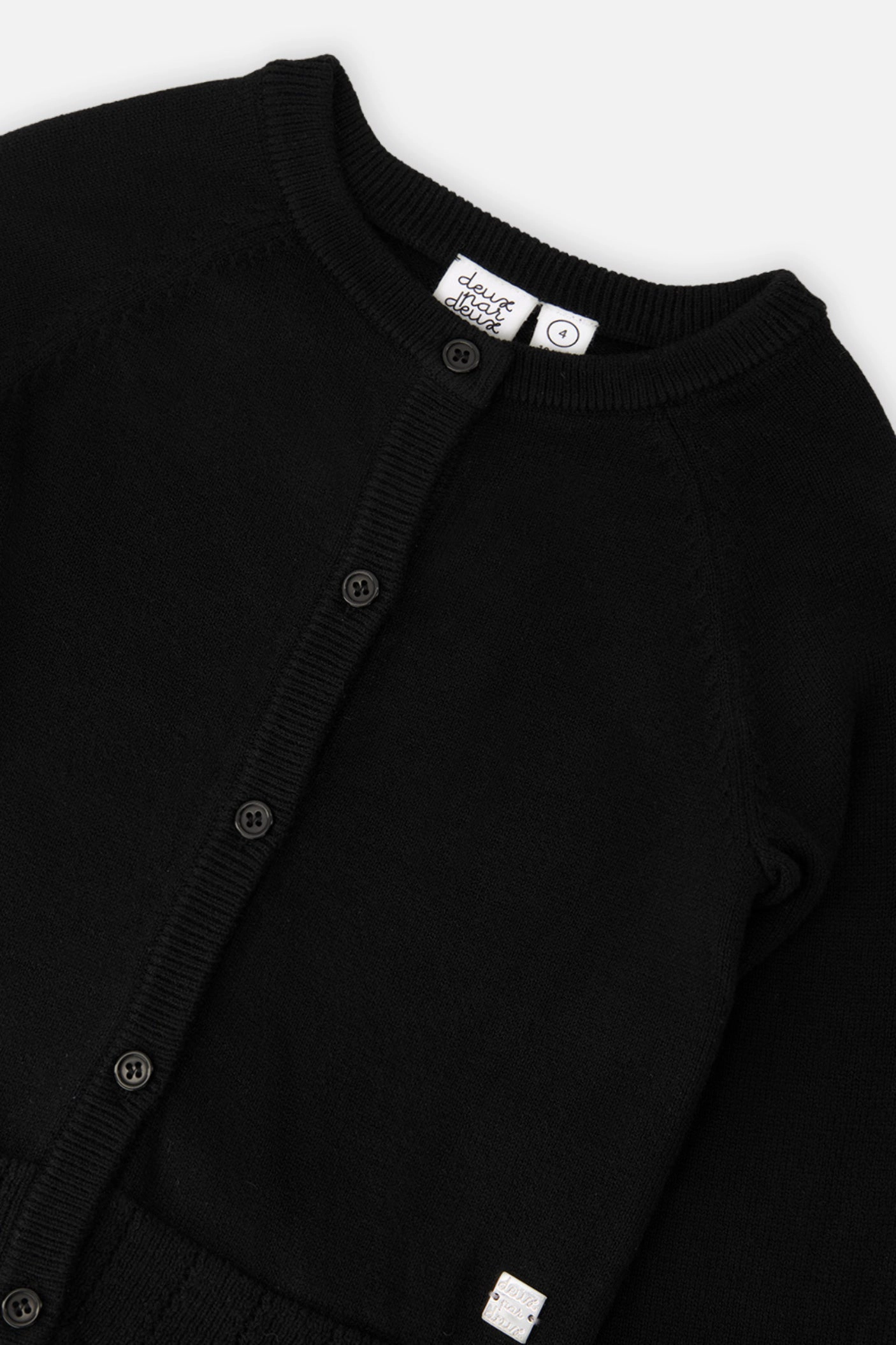 Deux par Girls Button-Front Scallop Ruffle Knit Cardigan