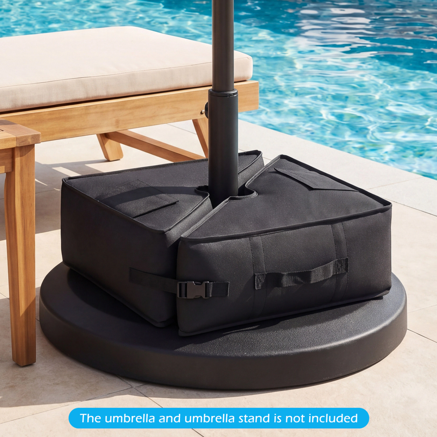 Slickblue Outdoor Umbrella Sandbag Weights 2 Pack 90 lb Fill Capacity Offset Cantilever Support