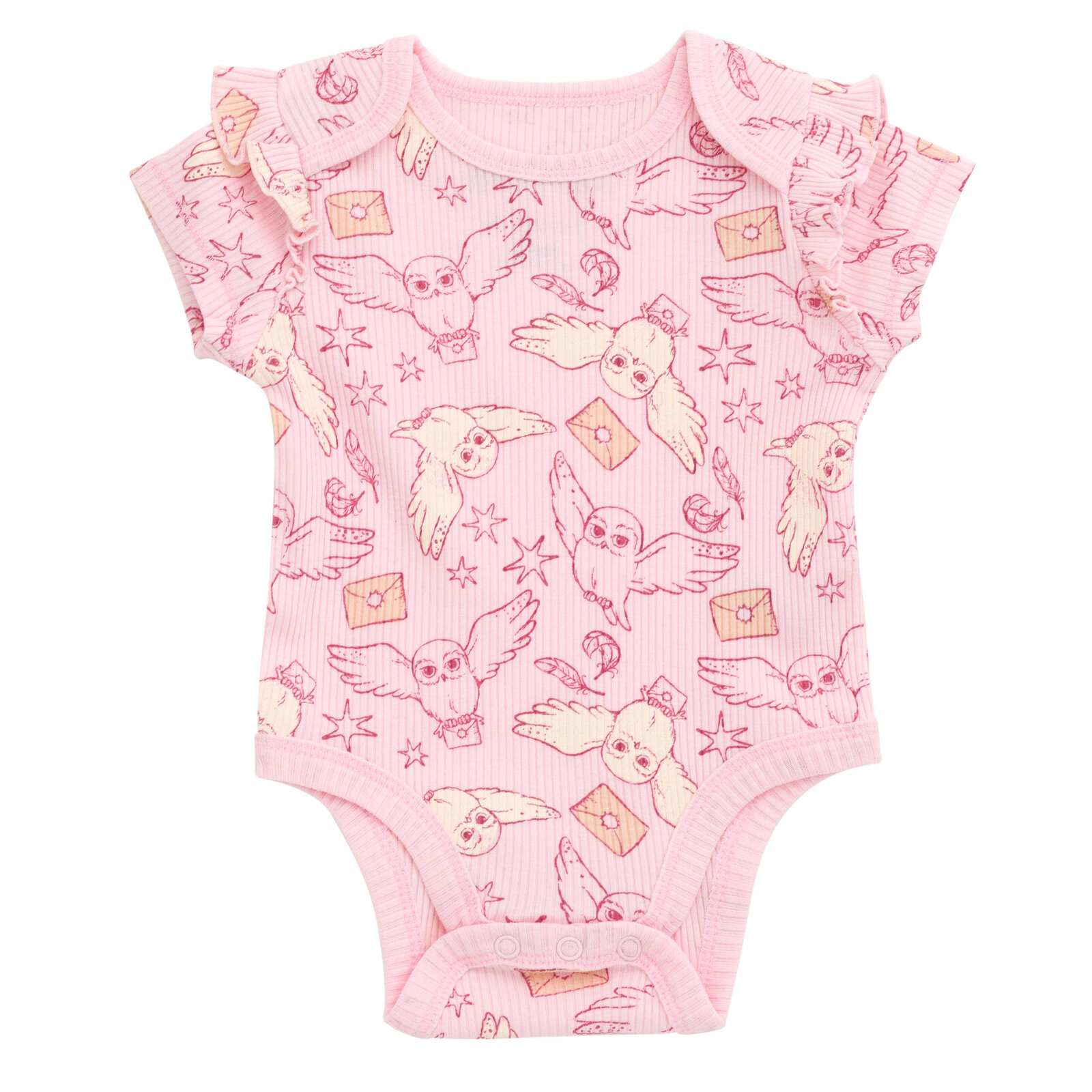 Harry Potter Hedwig Baby Girls' Bodysuit and Shorts Set with Headband