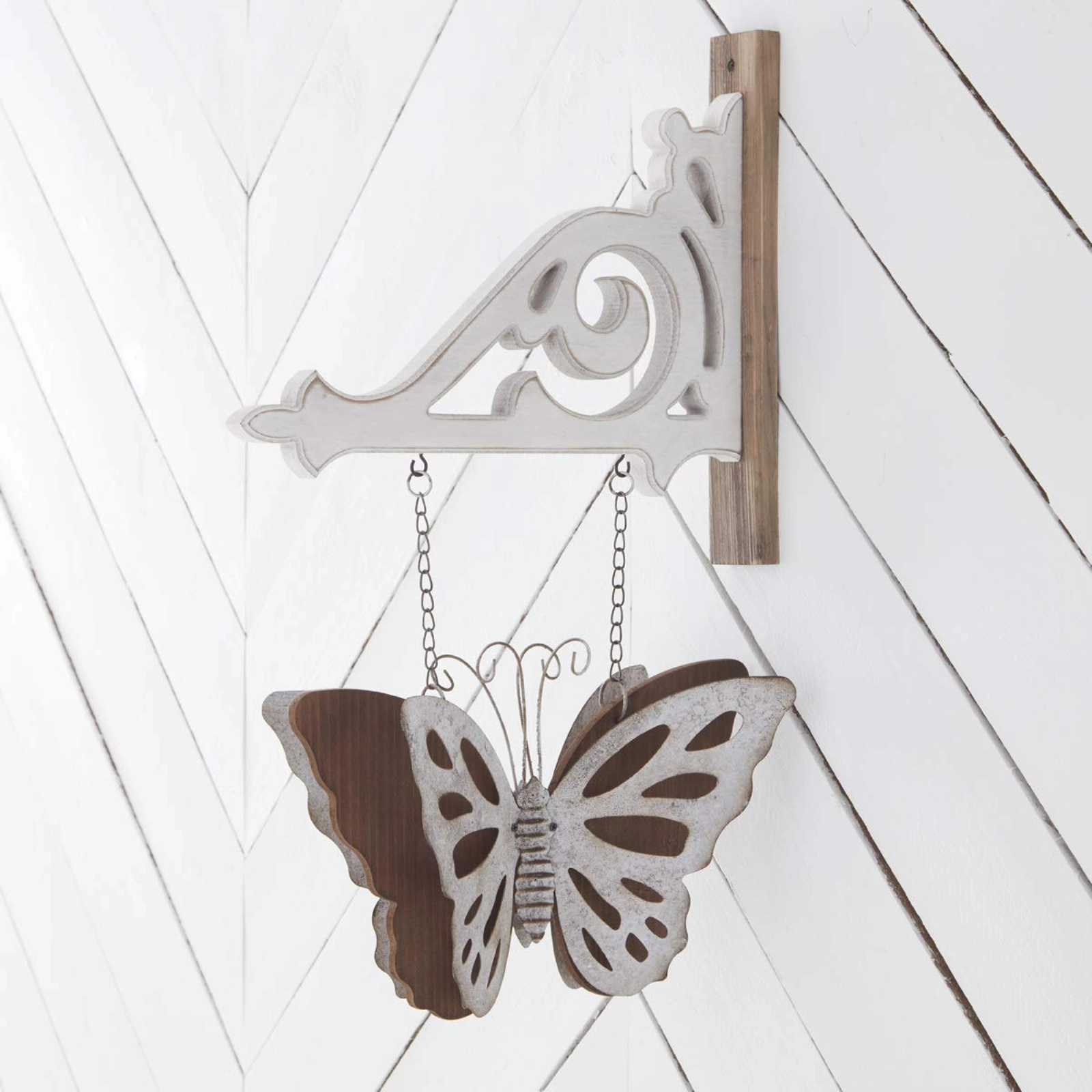 K&K Interiors Metal and Wood Double Sided Butterfly Arrow Replacement Sign 15 inch - Arrow Sold Separately