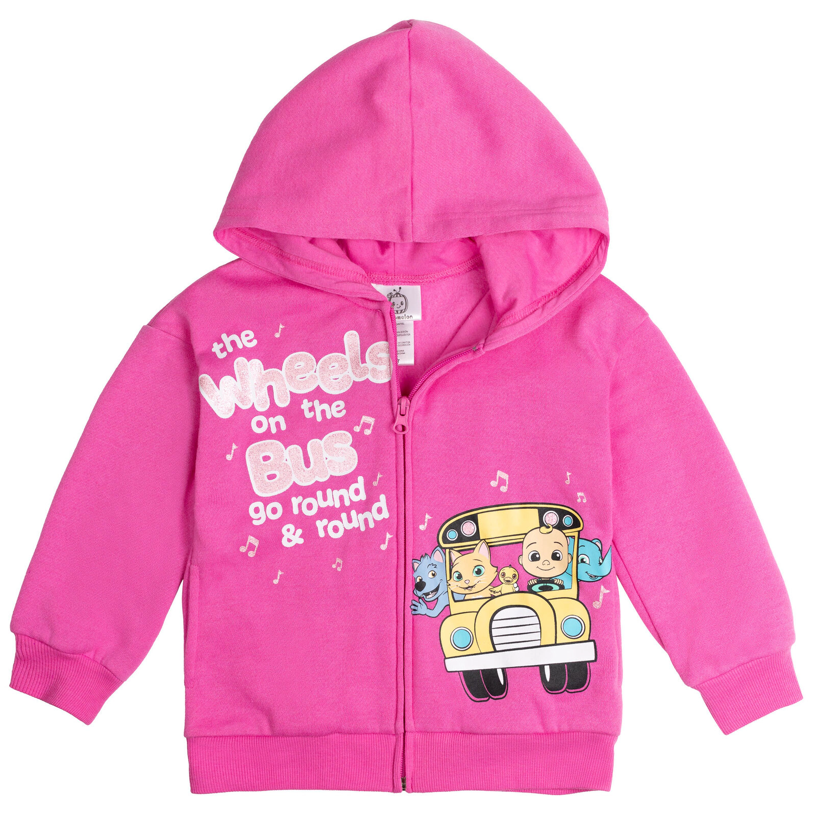 Cocomelon Girls' Fleece Zip-Up Hoodie