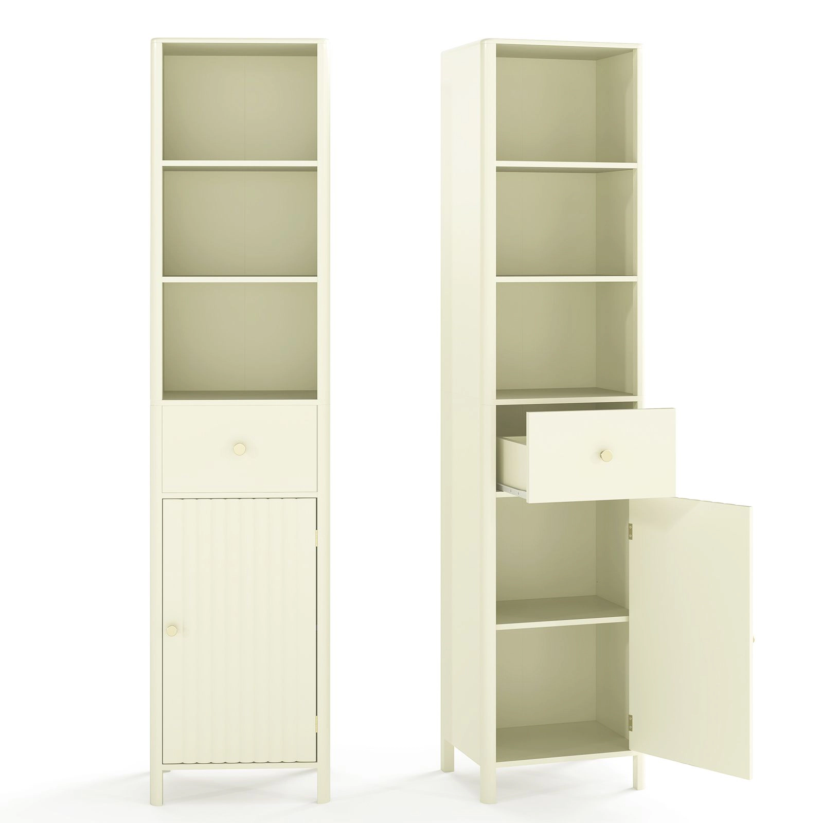 SlickBlue Modern Floor Cabinet with Drawer and Adjustable Storage Space