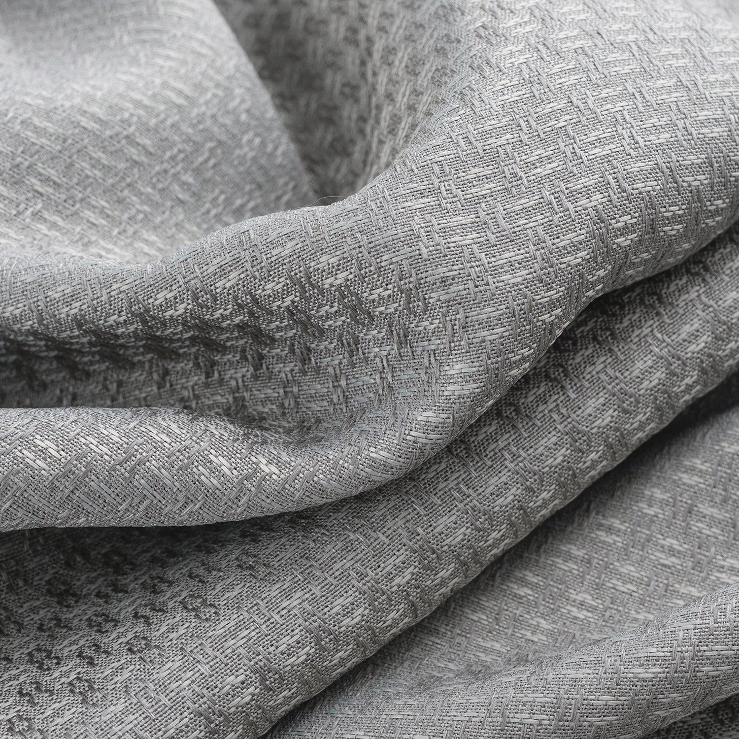Olivia Gray 100% Polyester 250 GSM Basket Weave Ian Luxury Jacquard Blackout Grommet Curtain Panel 54" x 84