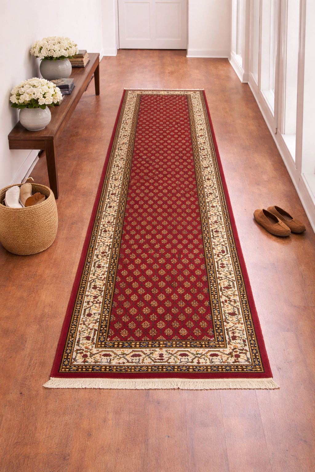 Magic Rugs 2'8 X 9'9 Red Indo Botemir Hand Knotted Wool Runner Rug