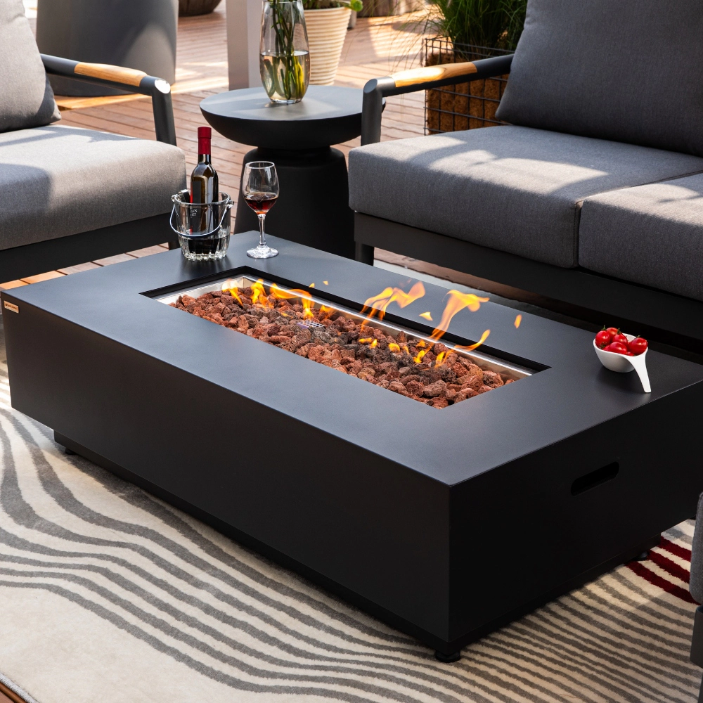 Sol Living 50,000 BTU Outdoor Propane Fire Pit Rectangle