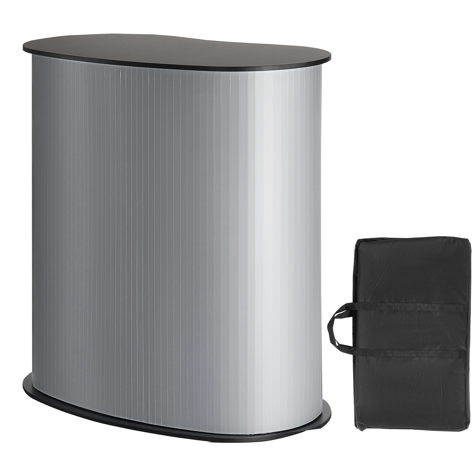 HONGGE Portable Tradeshow Podium Display Exhibition Counter with Foldable Wall, Pop Up Bar Table with Carrying Bag
