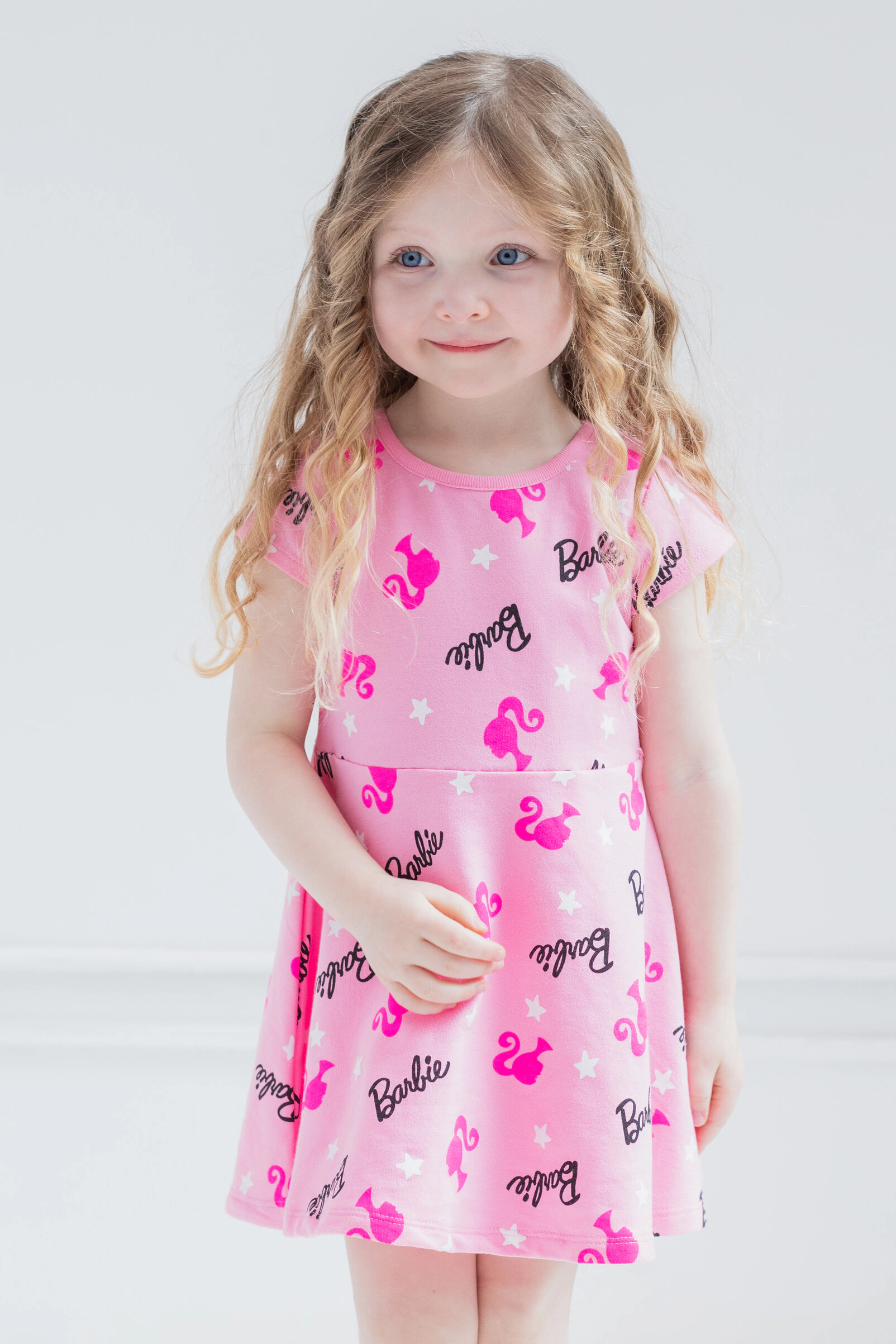 Barbie Girls' Short Sleeve Skater Dress