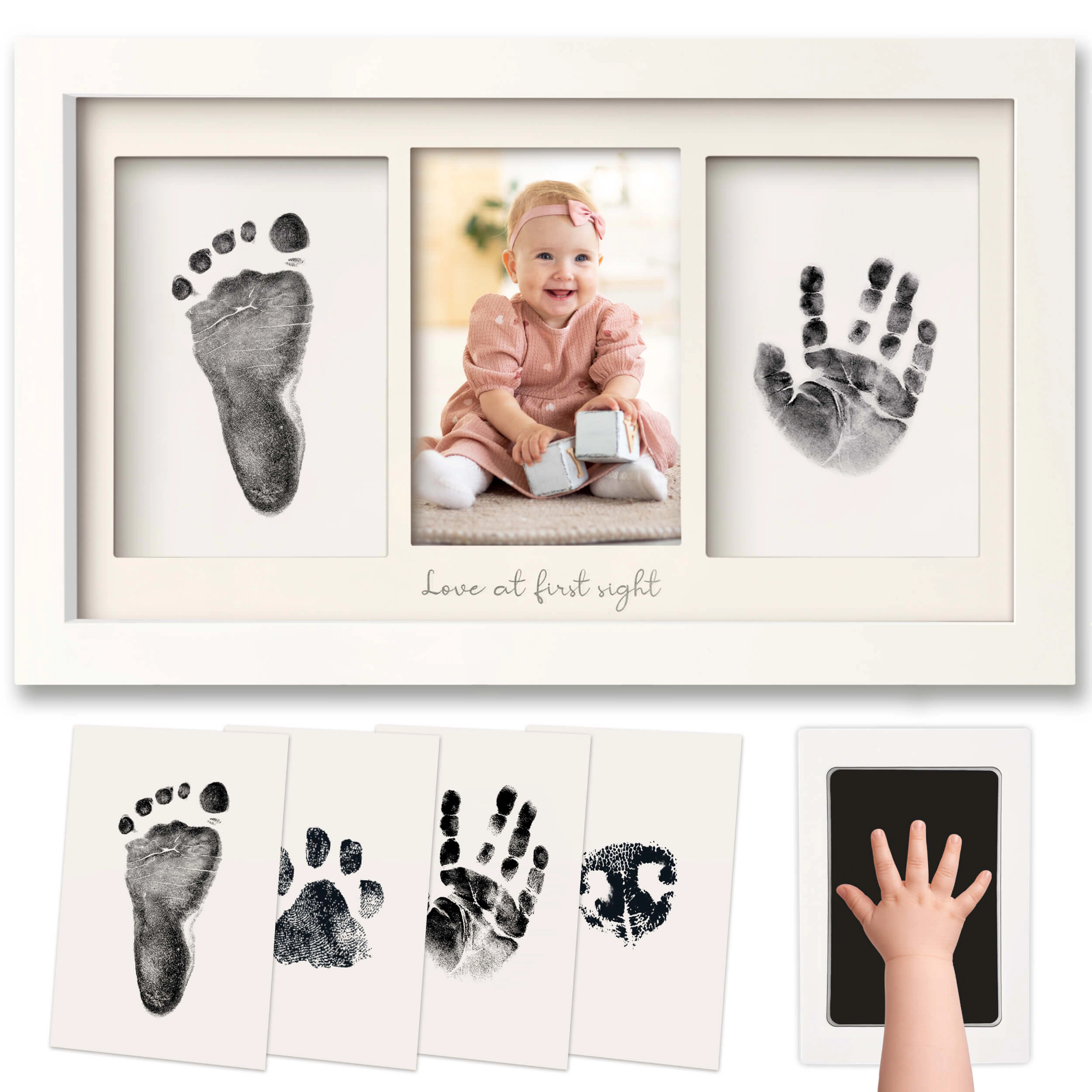 KeaBabies Duo Clean Touch Inkless Hand & Footprint Frame Kit