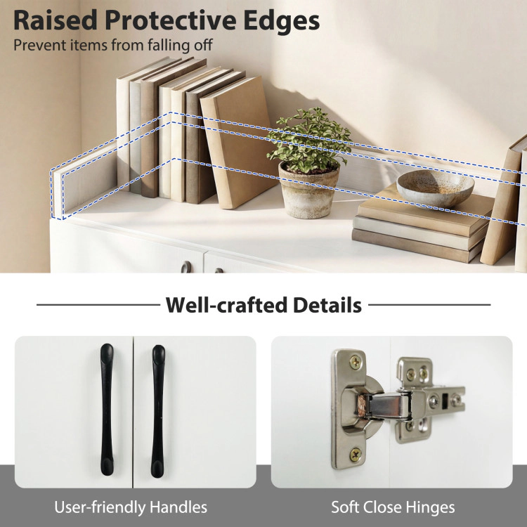 Hivvago Shoe Cabinet with 2 Doors Shoe Storage Organizer with 2 Adjustable Inner Shelves