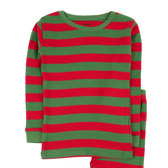 Leveret Baby/Toddler/Kids 2-pc  Cotton Snug Fit Holiday Striped Pajamas