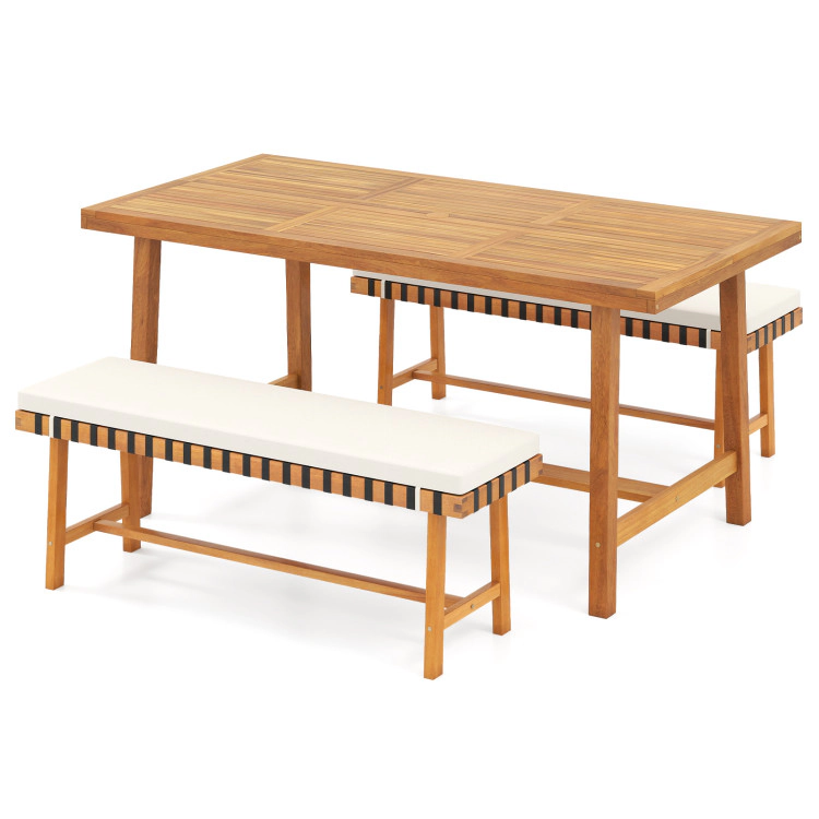 Hivvago 3-Piece Patio Dining Set For 4 People Farmhouse Furniture