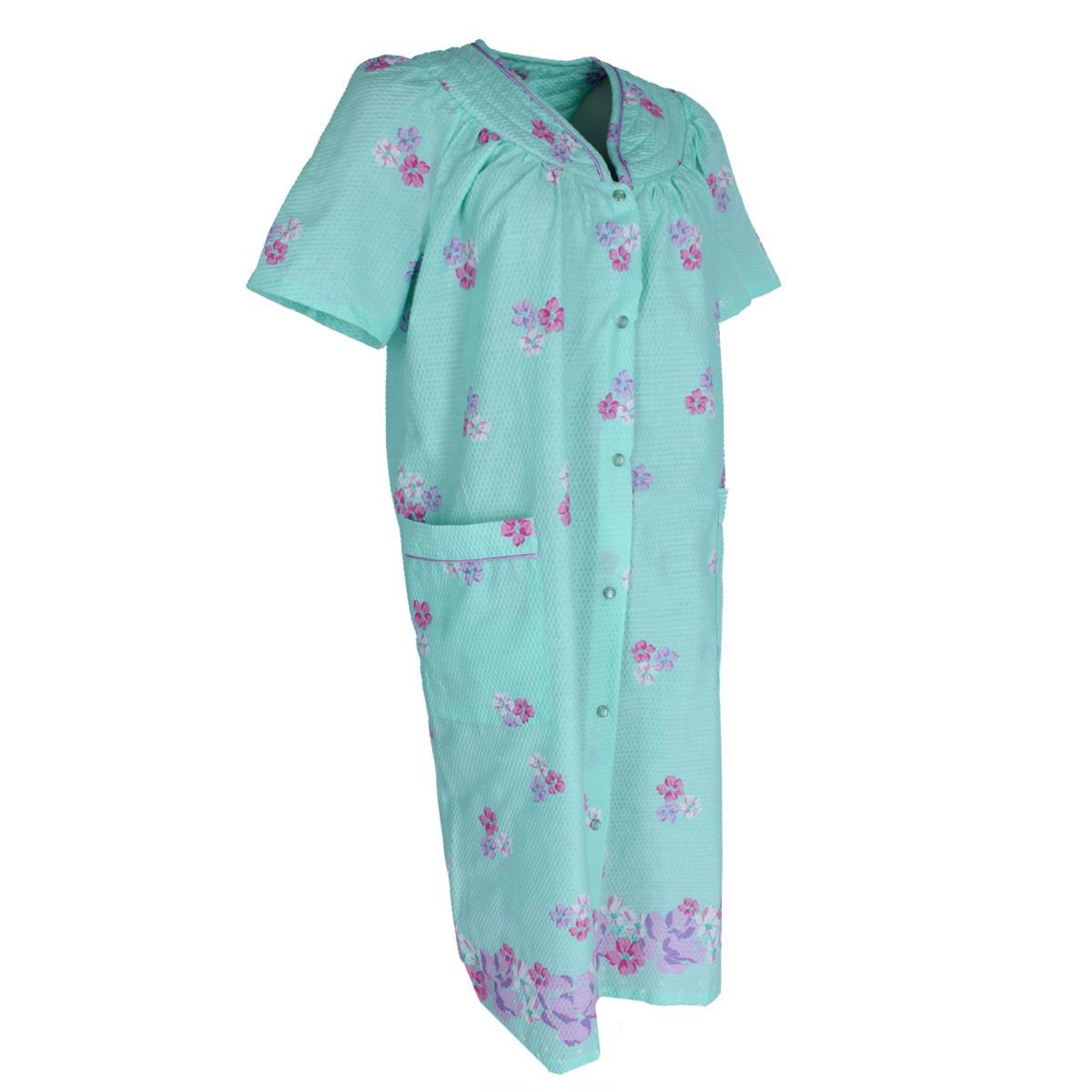 Elegant Emily Women's Floral Woven Seersucker Duster Gown