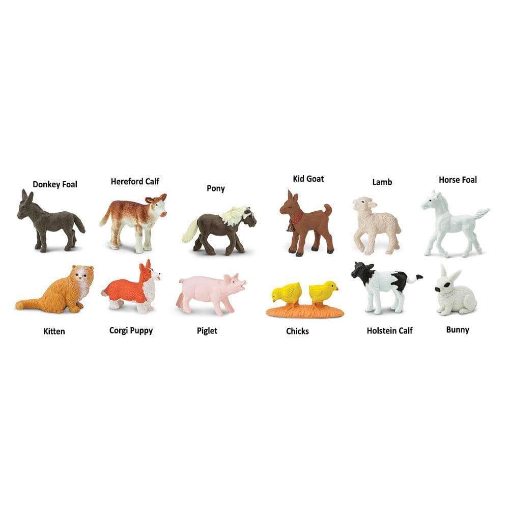 Safari Ltd. - Baby Farm Animals TOOB - contains 12 Mini Figurines