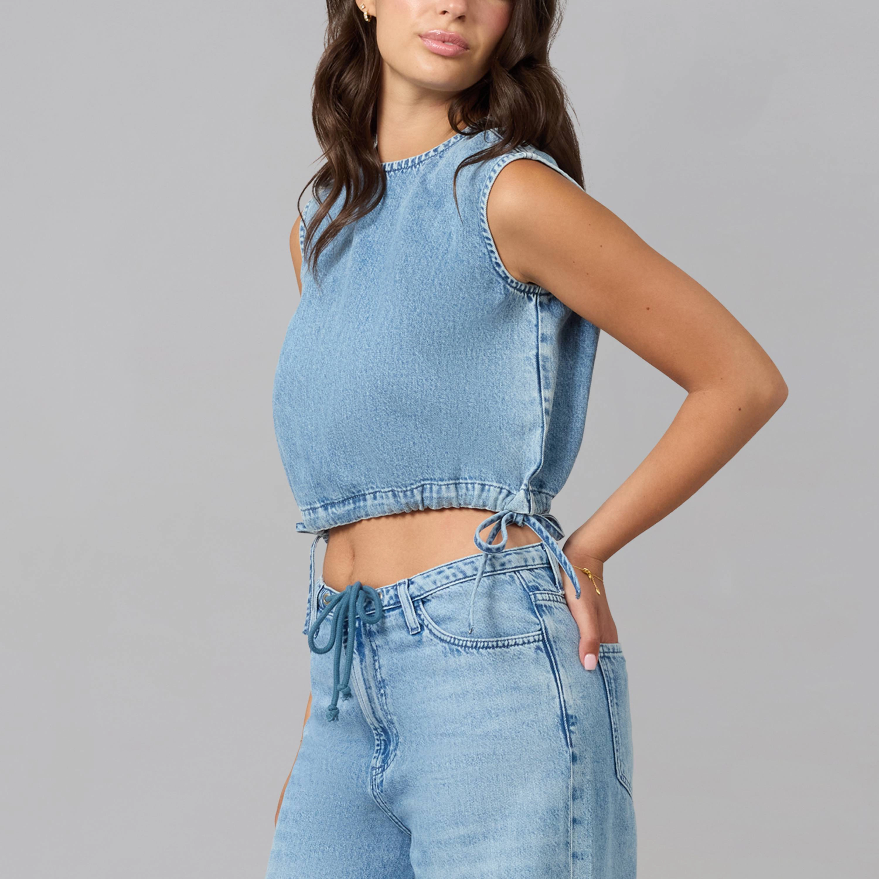 Lola Denim Womens Liel Cotton Twill Top