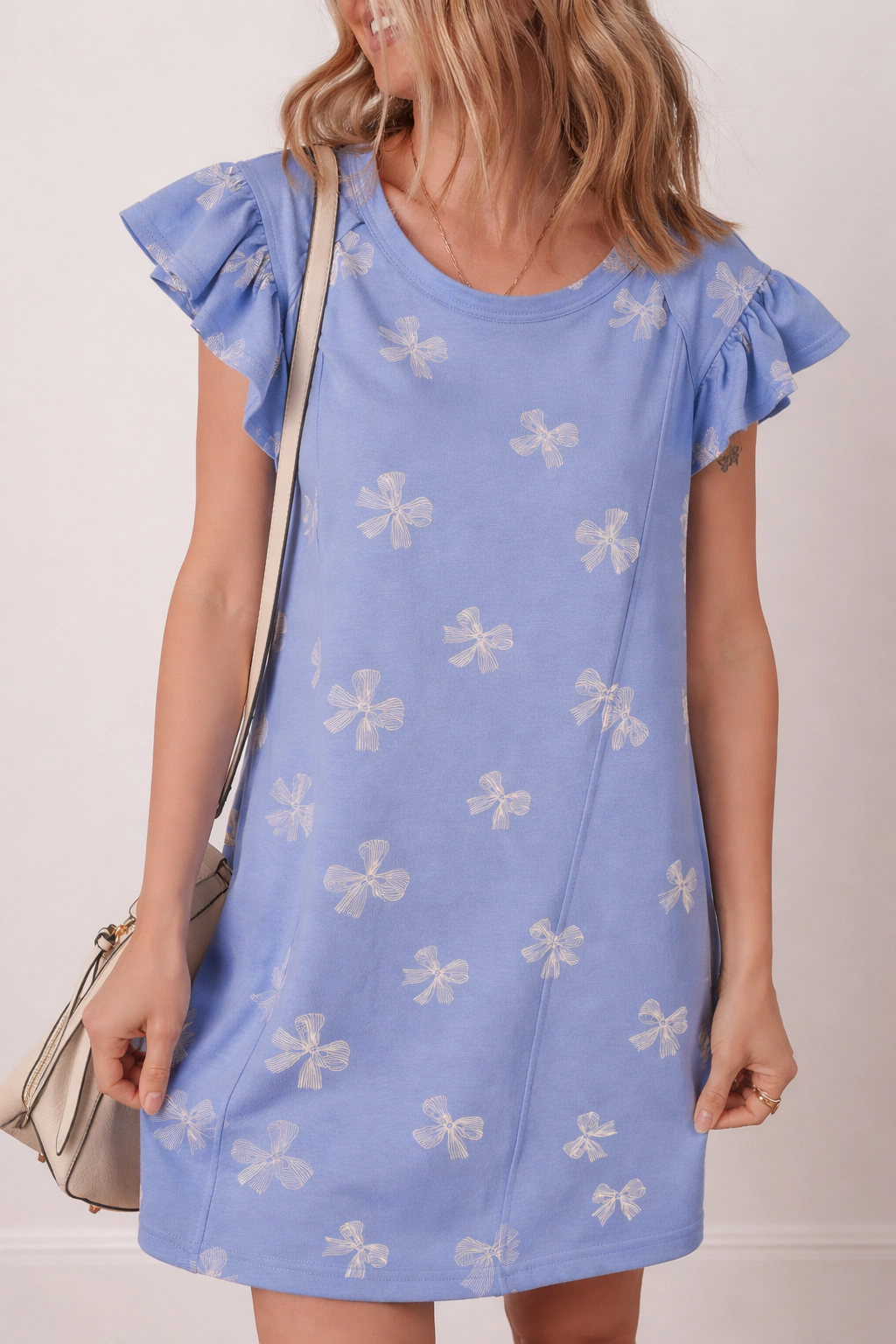 Threaded Pear Women's Emmie Sleeve Shift Mini Dress