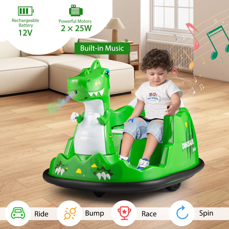Hivvago 12V Bumper Car with Spray Function and Remote Control for Toddlers Aged 2-5