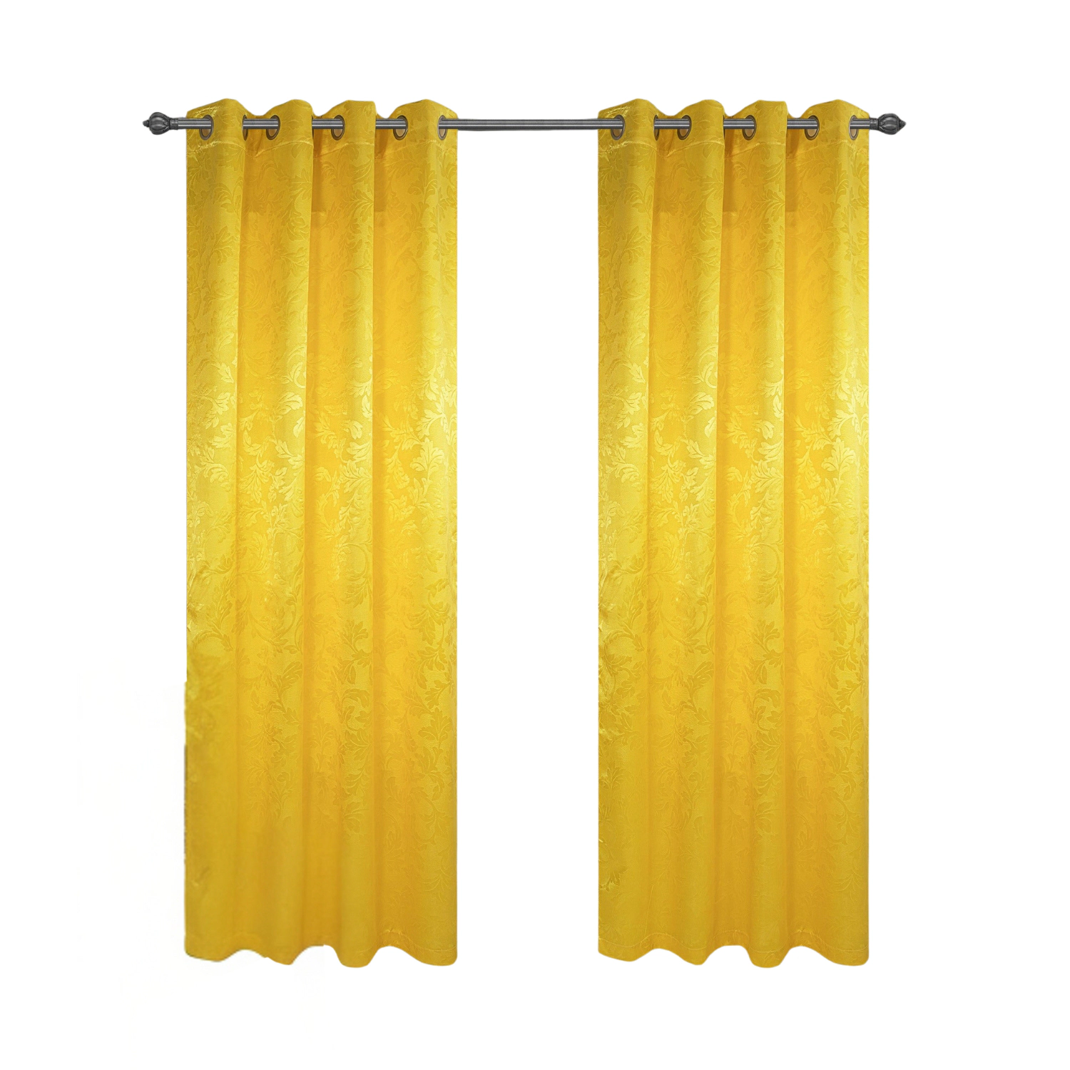 Olivia Gray 100% Polyester 200 GSM Dyson Embossed Blackout Grommet Curtain Panel 54" x 90" Yellow
