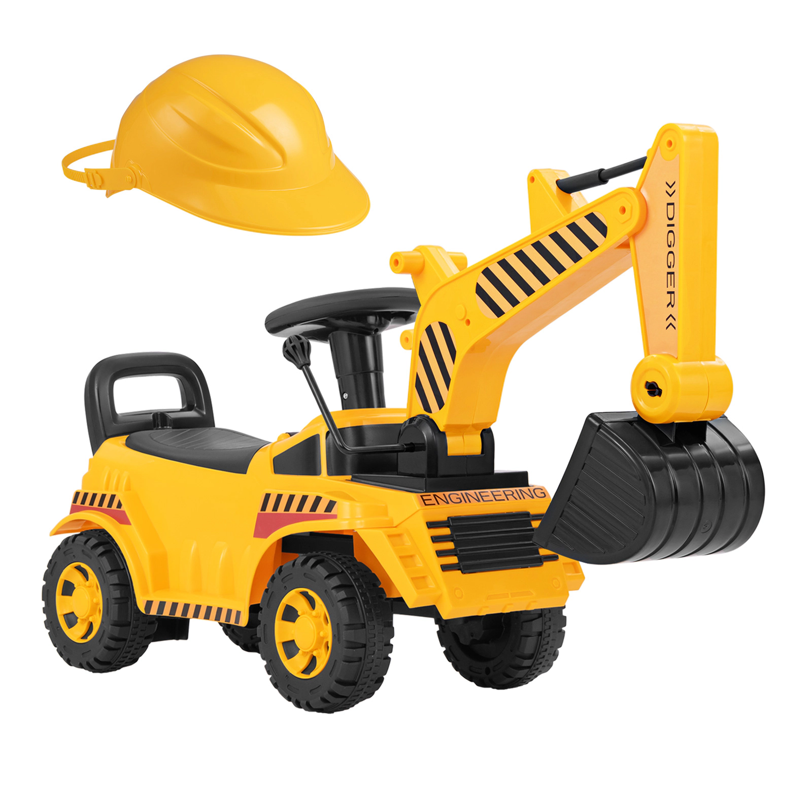 LJG Kids Ride on Excavator with Adjustable Shovel