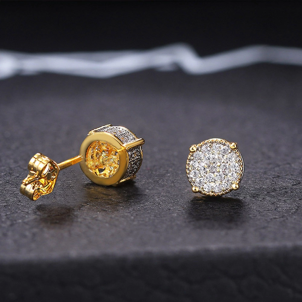 Sparkling Halo Cubic Zirconia Stud Earrings for Women