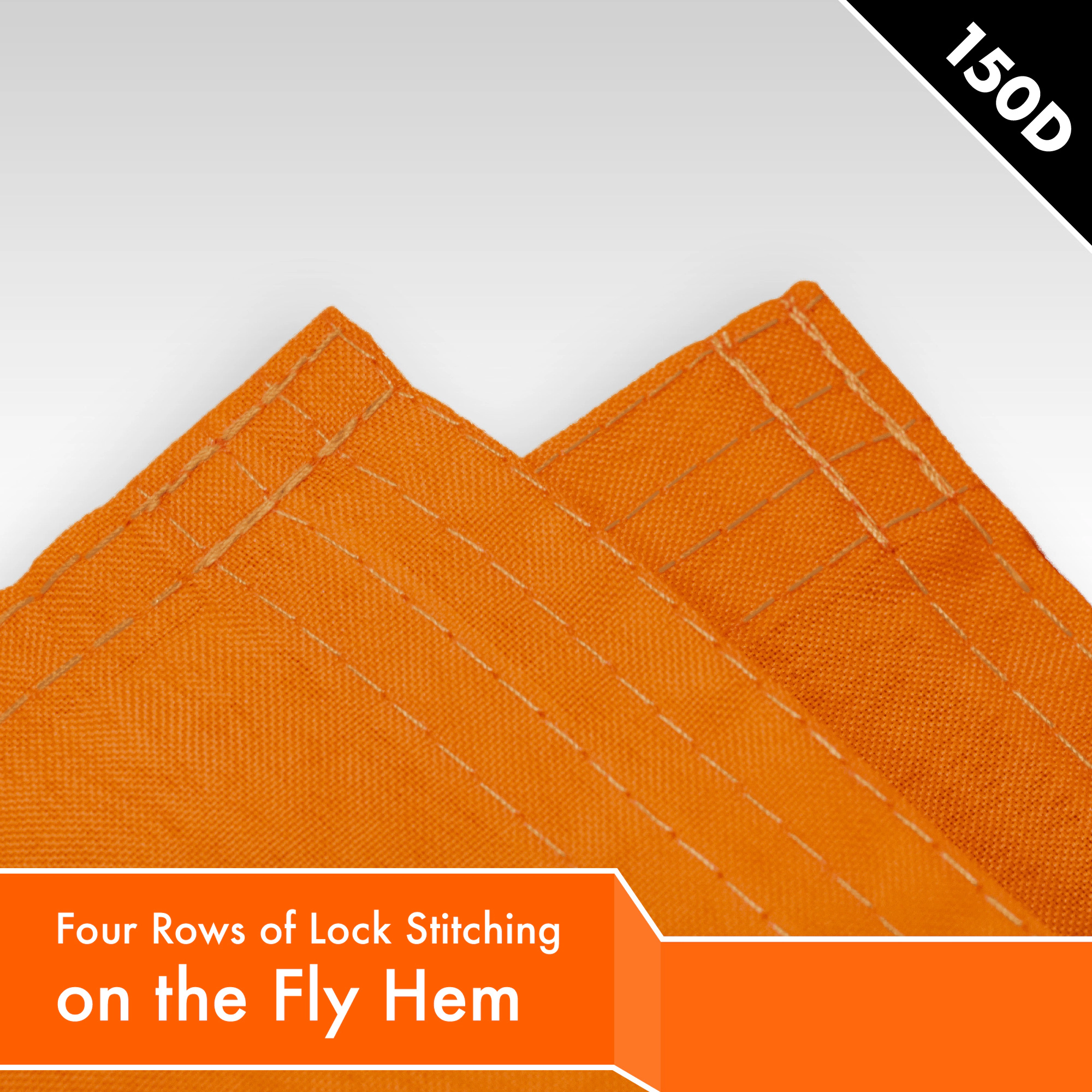 G128 Solid Orange Flag 3x5 ft - 150D Polyester, Dye-Sublimated, Brass Grommets, Double-Needle Stitching