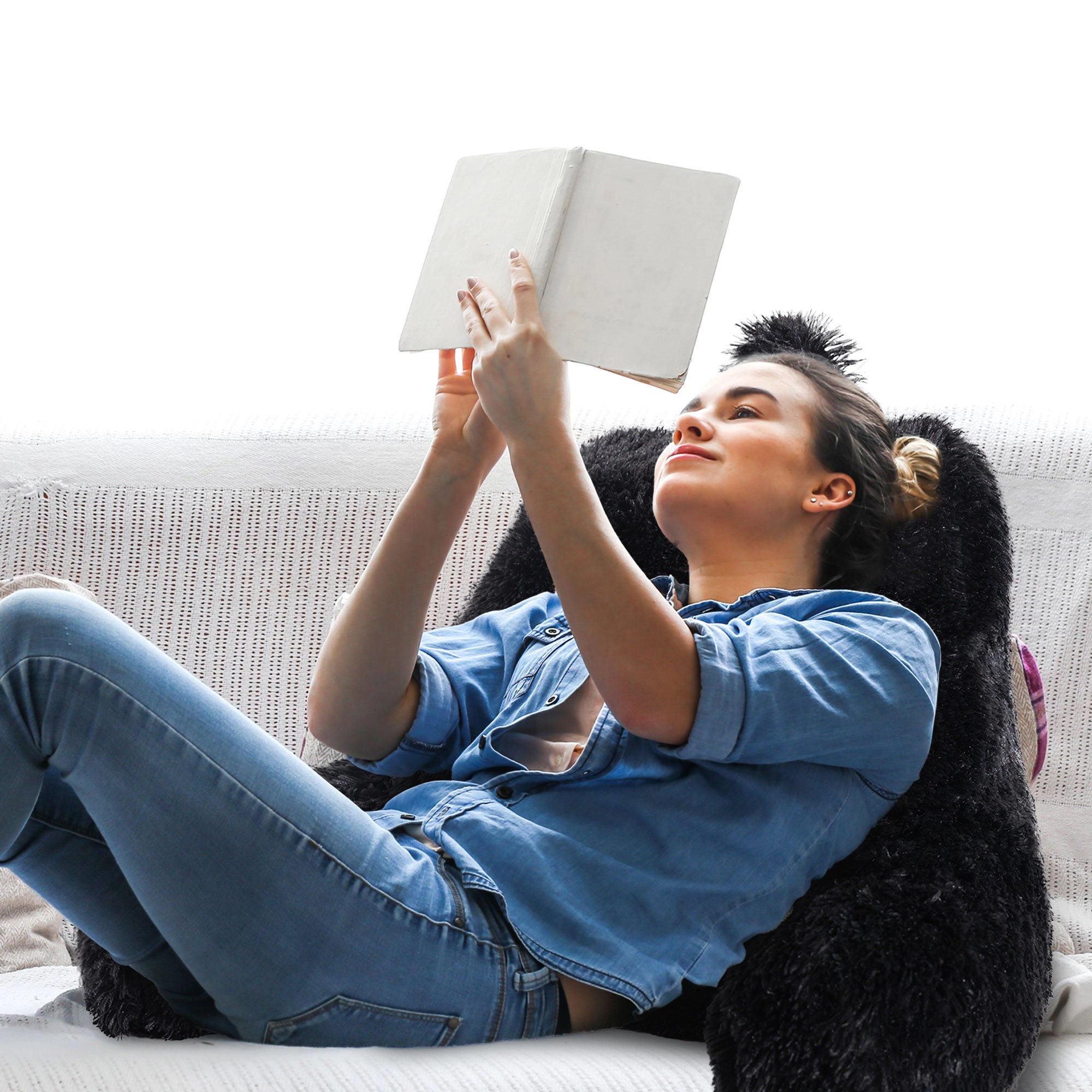 Cheer Collection XL TV Reading and Gaming Pillow with Bolster and Backrest