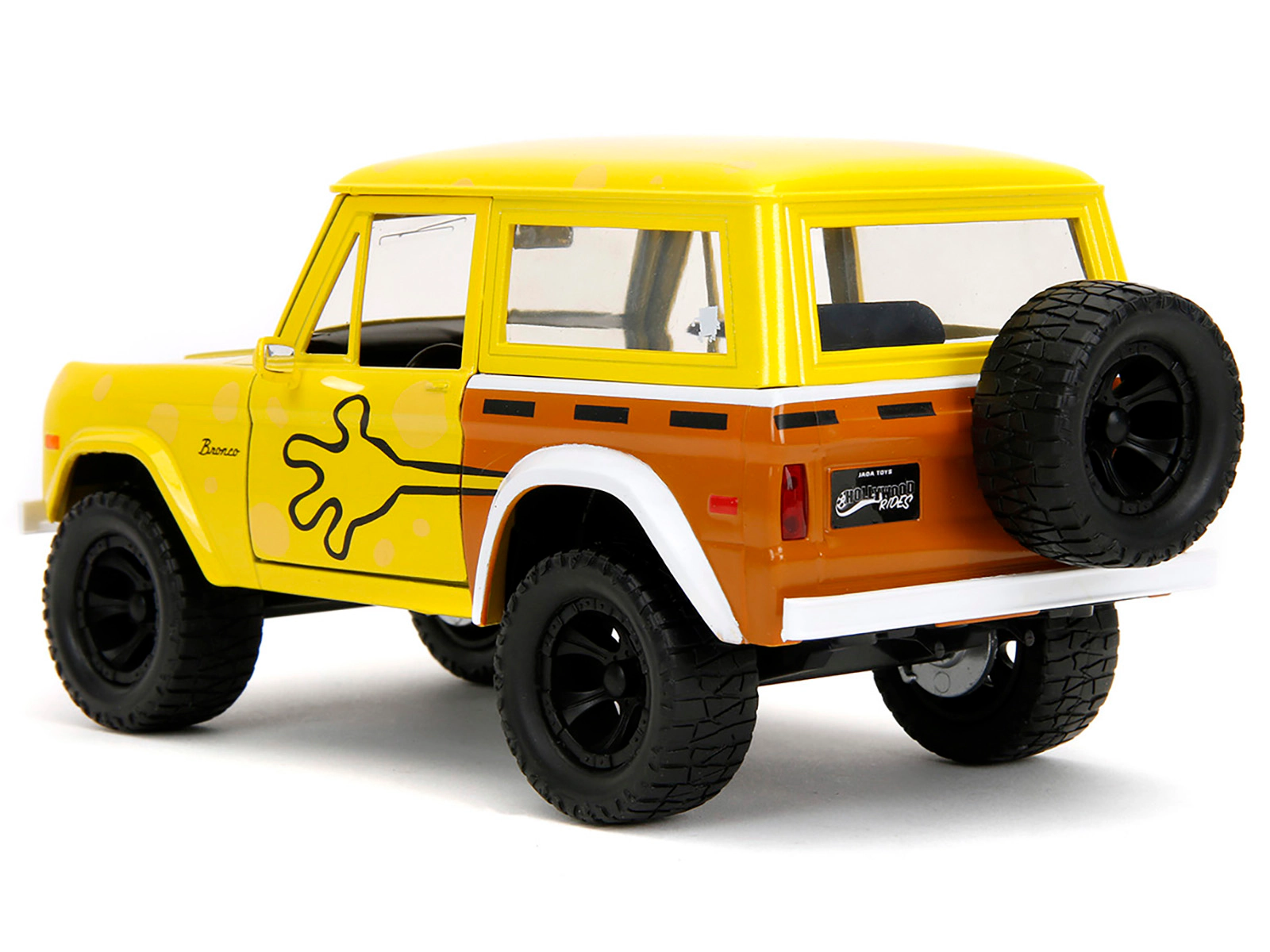 Jada 1973 Ford Bronco Yellow with Graphics and SpongeBob SquarePants Diecast Figure "SpongeBob SquarePants"