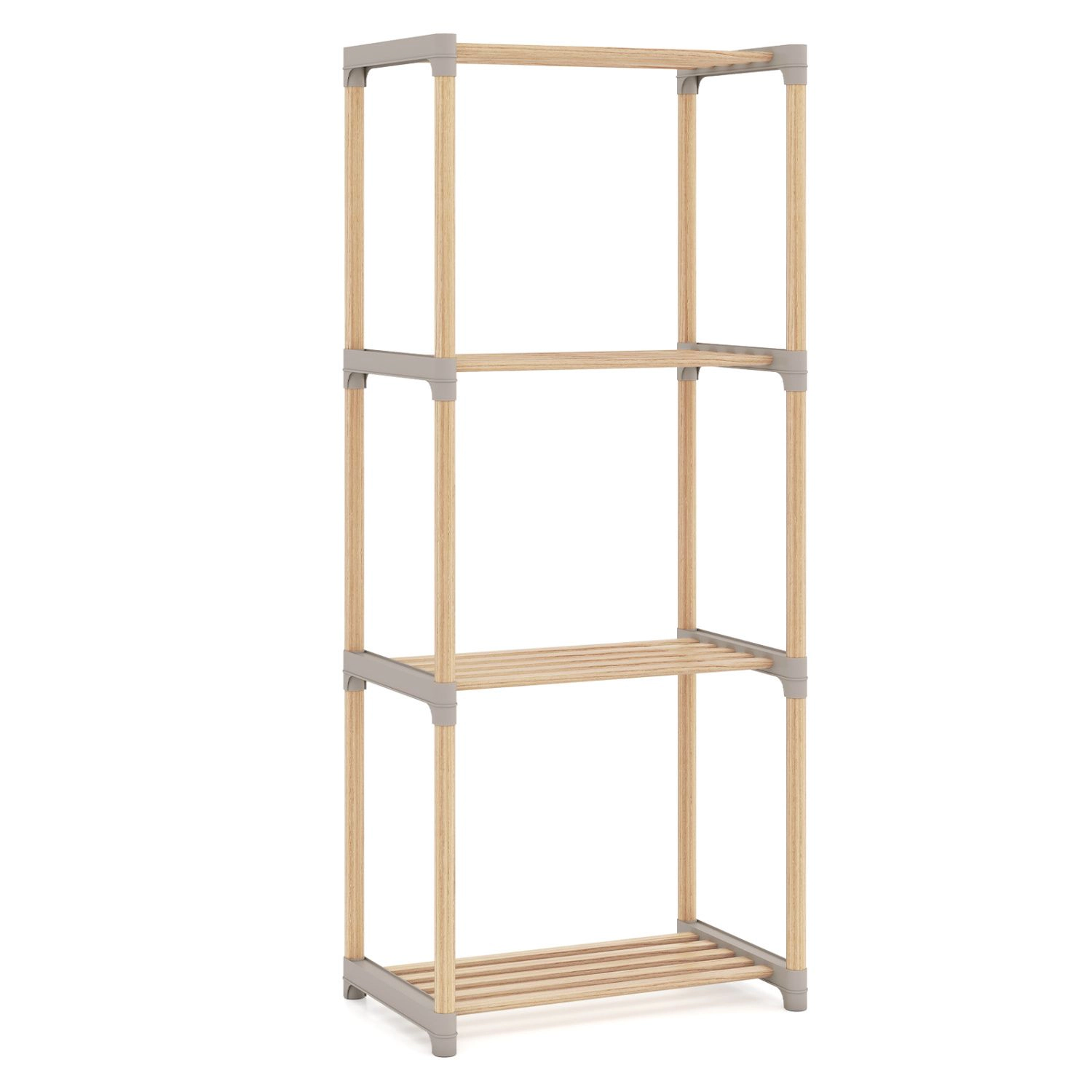SlickBlue Pine Wood Bookshelf, 4/5-Tier Open Storage Display Rack