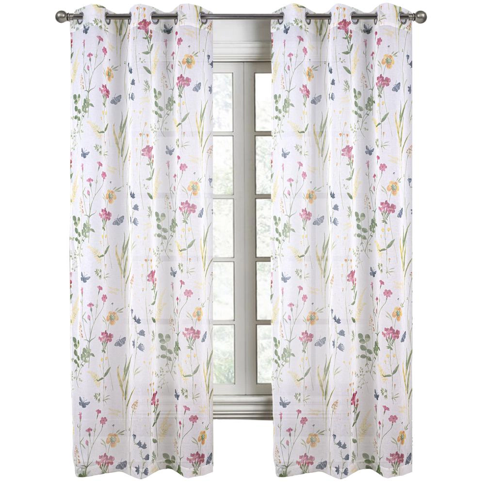 RT Designers Collection Kelce Doily Grommet Light Filtering Window Curtains for Bedroom 54" x 90" Rose