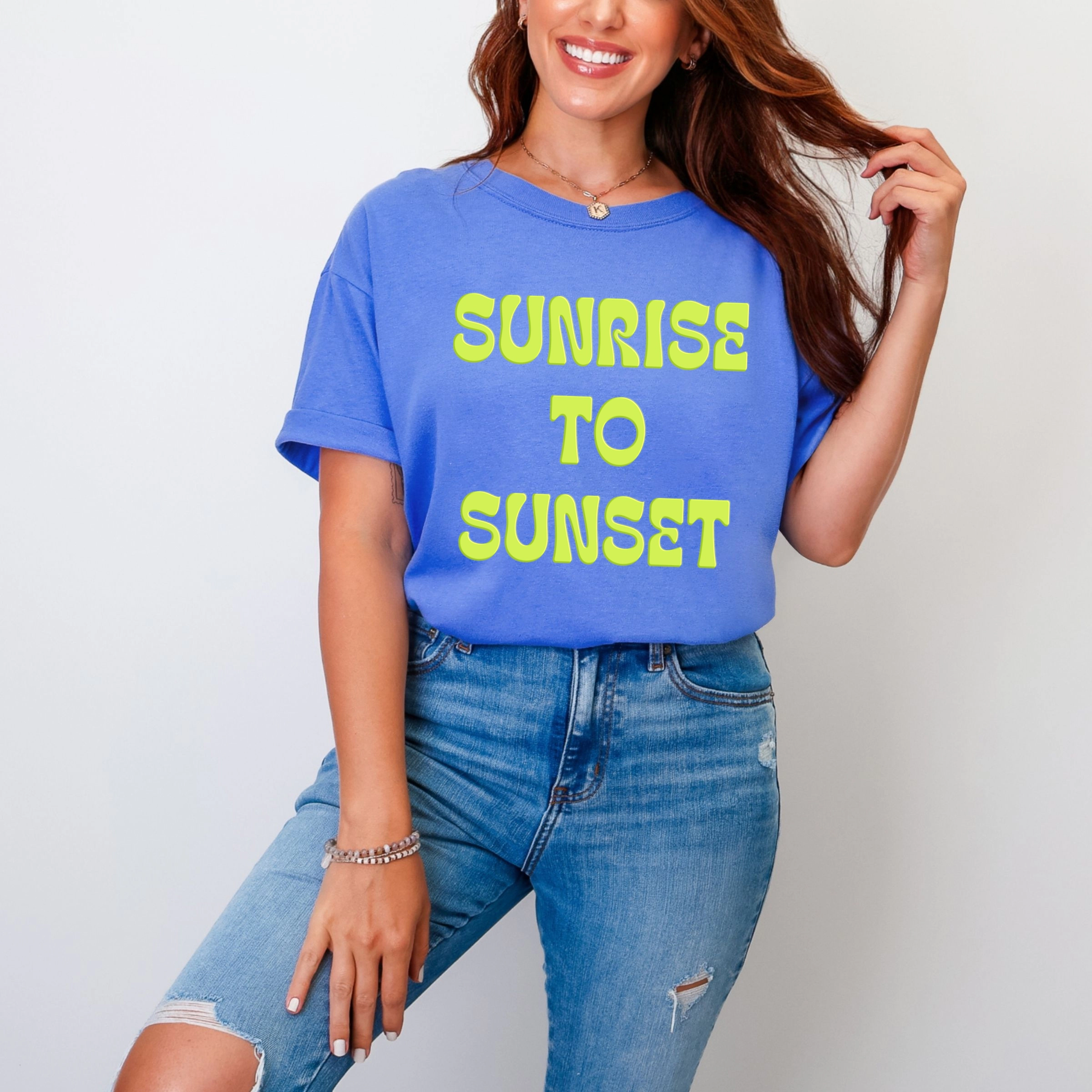 Simply Sage Market - Sunrise To Sunset Puff Print Women's Garment Dyed Graphic T-Shirt