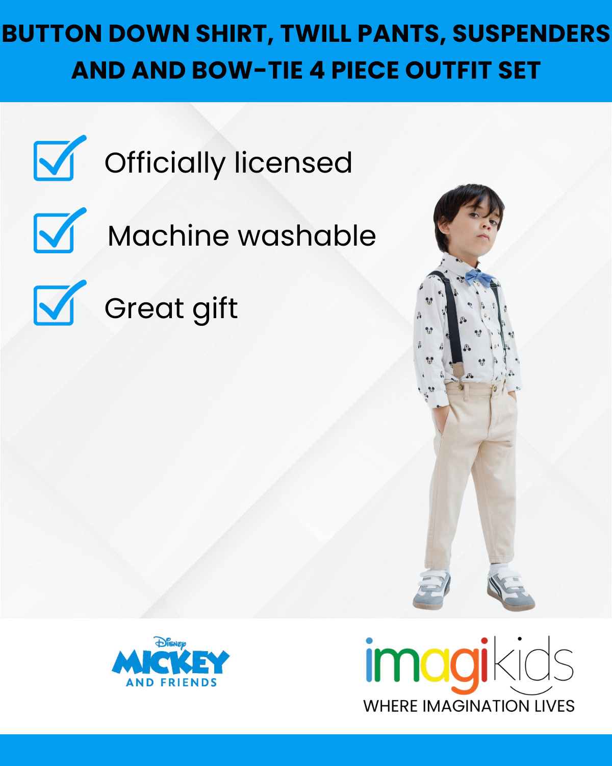 Disney Mickey Mouse Boys' Wedding Button-Down Shirt and Pants Set