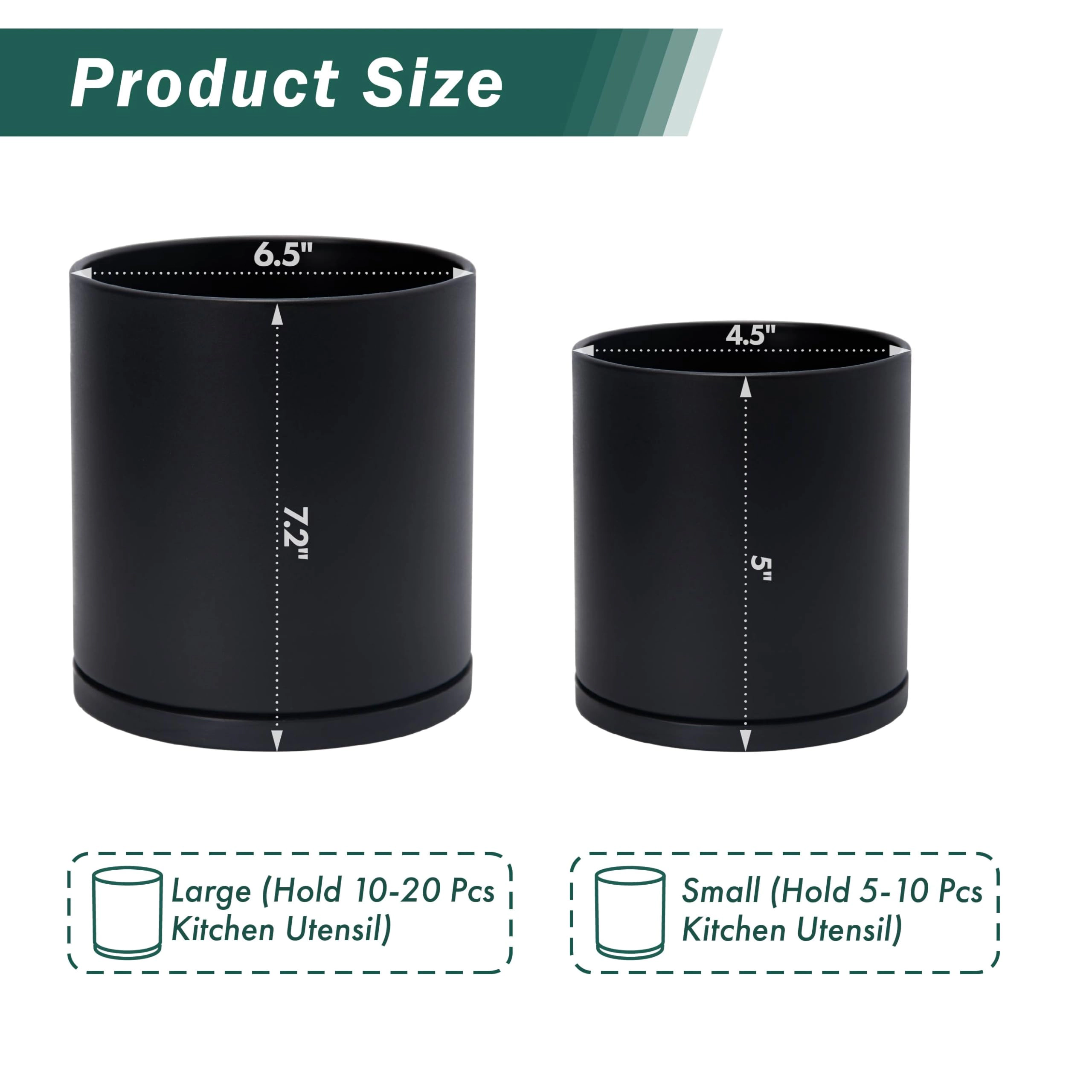 WZK 360 Rotating Dual Modern Minimalist Utensil Holder Set