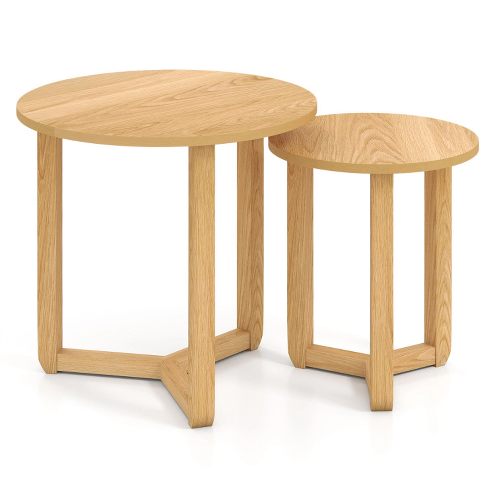 SUGIFT Round Nesting Coffee Table Set of 2