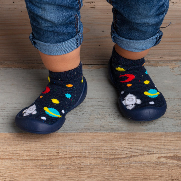 Komuello Baby Boy First Walk Sock Shoes Galaxy
