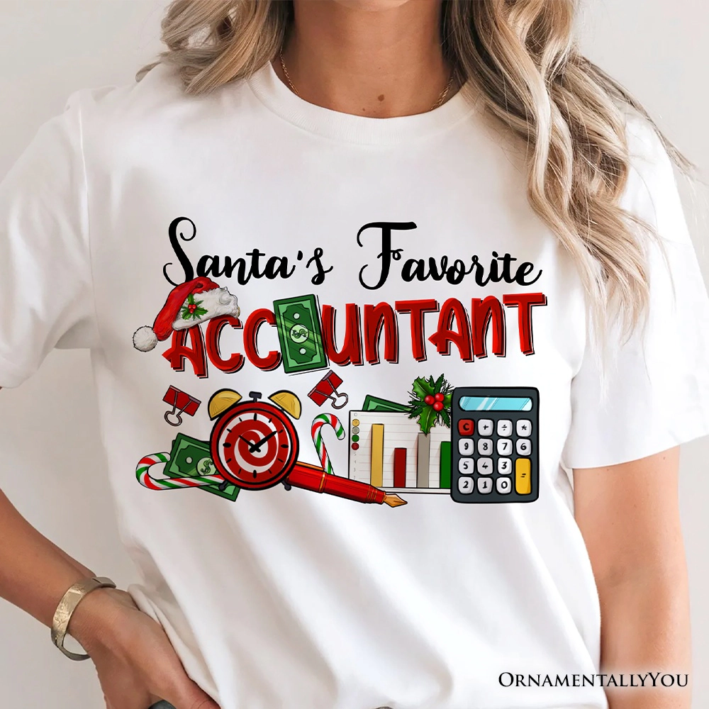 OrnamentallyYou Unisex Santa's Favorite Accountant Christmas T-Shirt