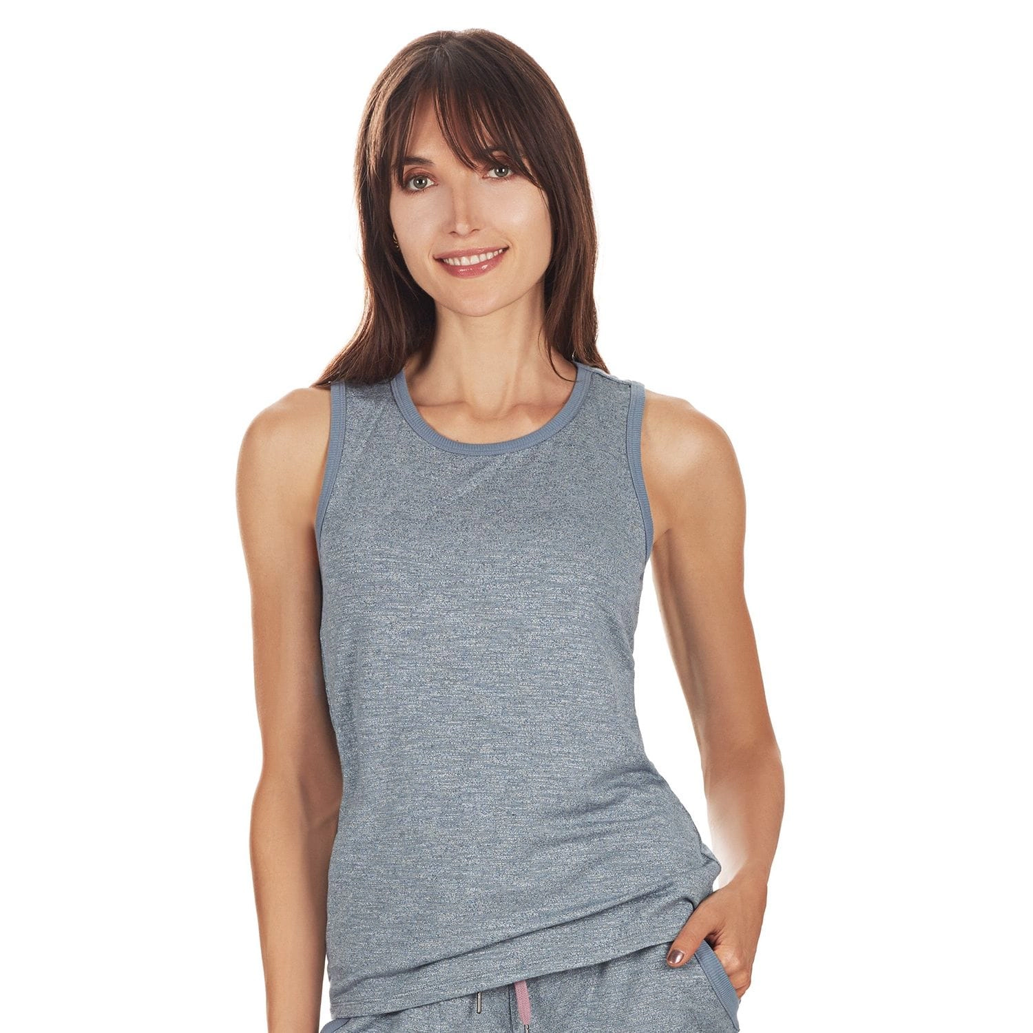 Memoi Women's Space Dye Baby Terry Bamboo Blend Racerback