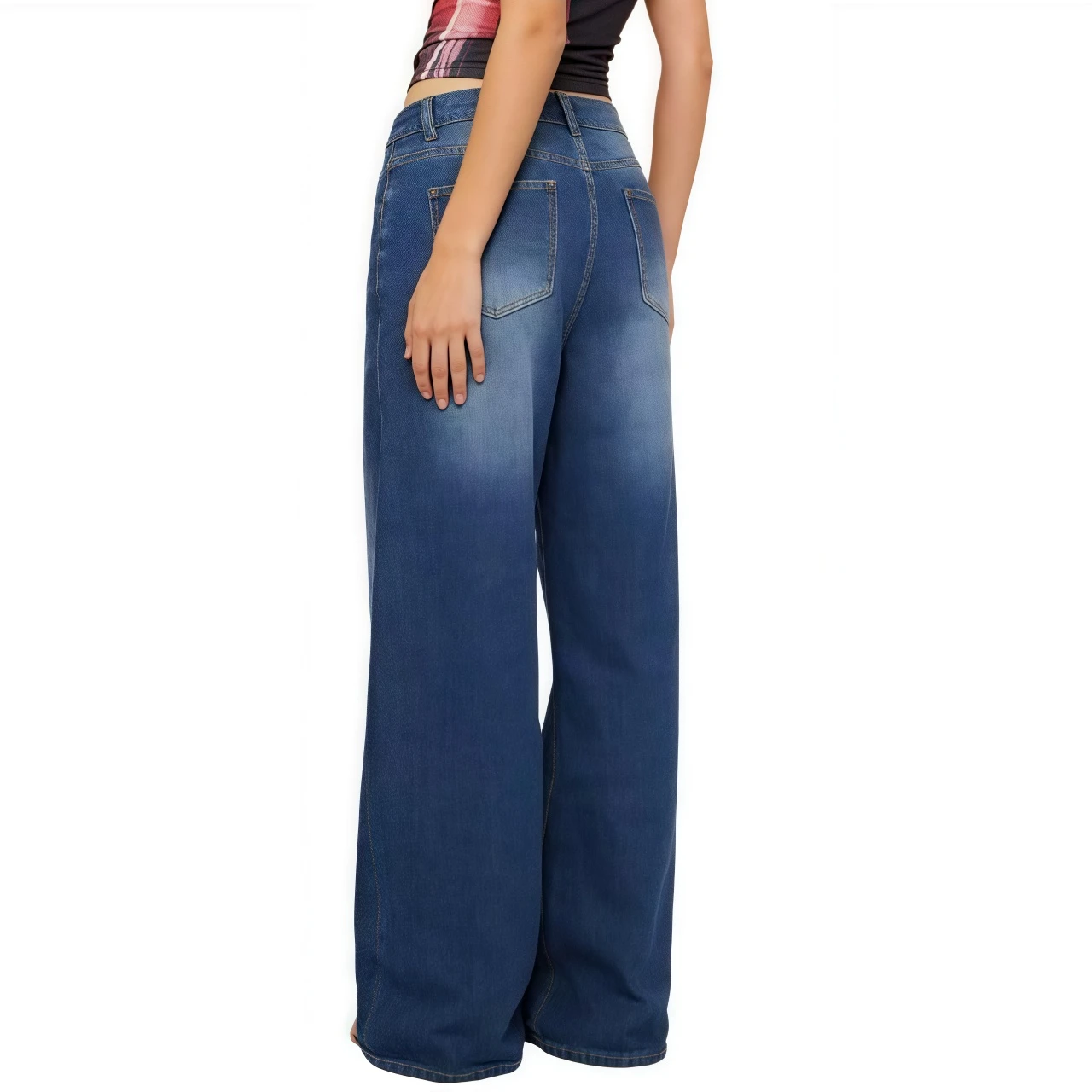 YesFashion Women Wide Leg Jeans High Waist Baggy Jean Loose Boyfriend Denim Pants Y2K