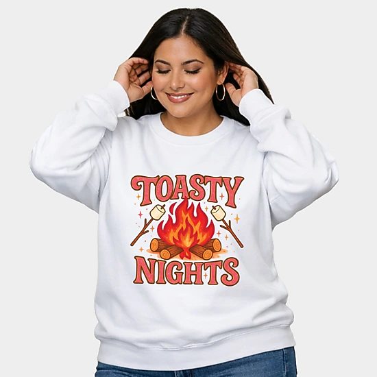 Simply Sage Market - Toasty Nights Marshmallow -  Women's Plus Sized Graphic Sweatshirt