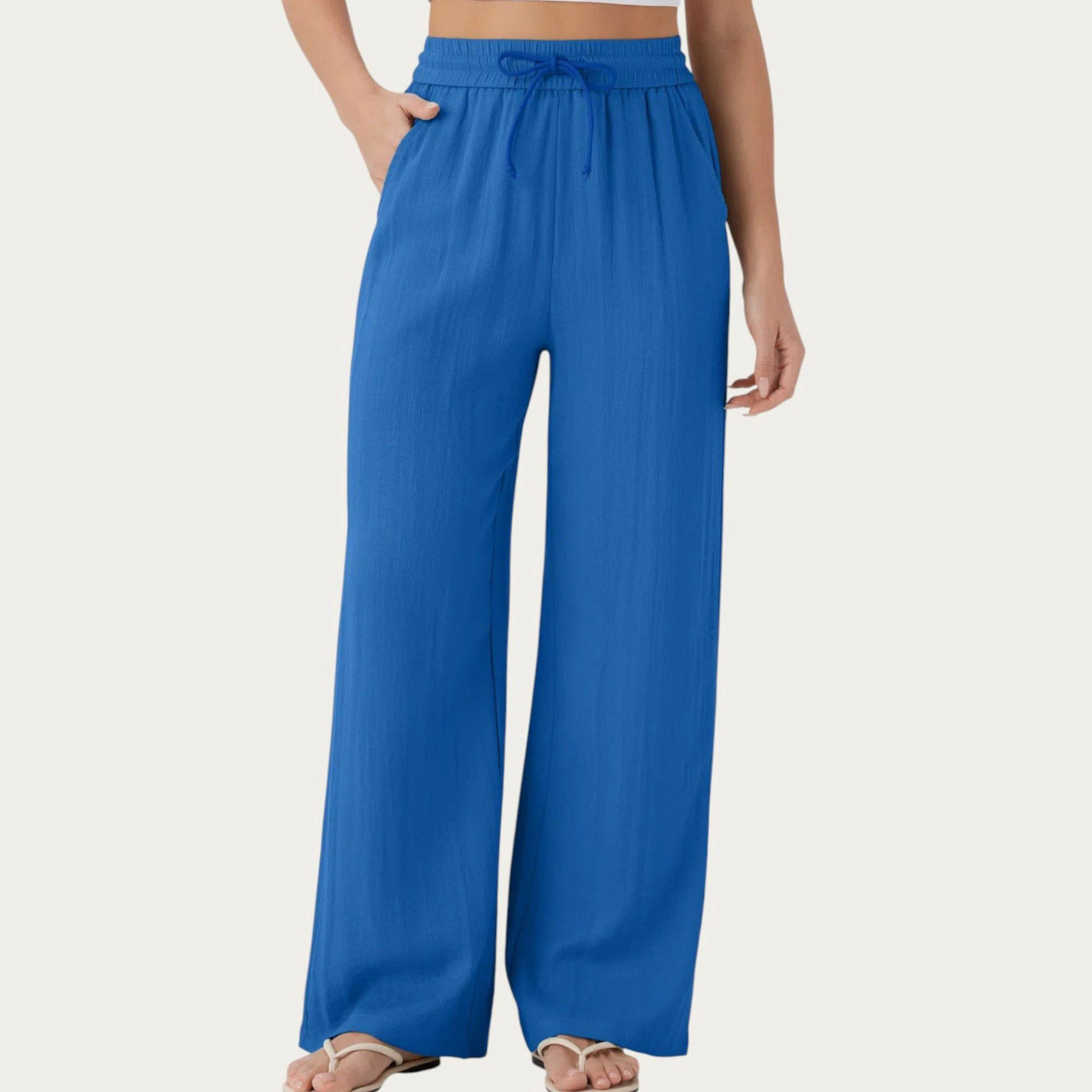 Anna-Kaci Womens High Waist Drawstring Wide Leg Lounge Pants