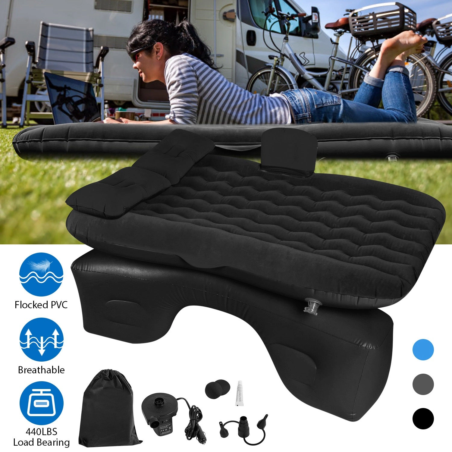 GBruno Inflatable Travel Car Air Mattress