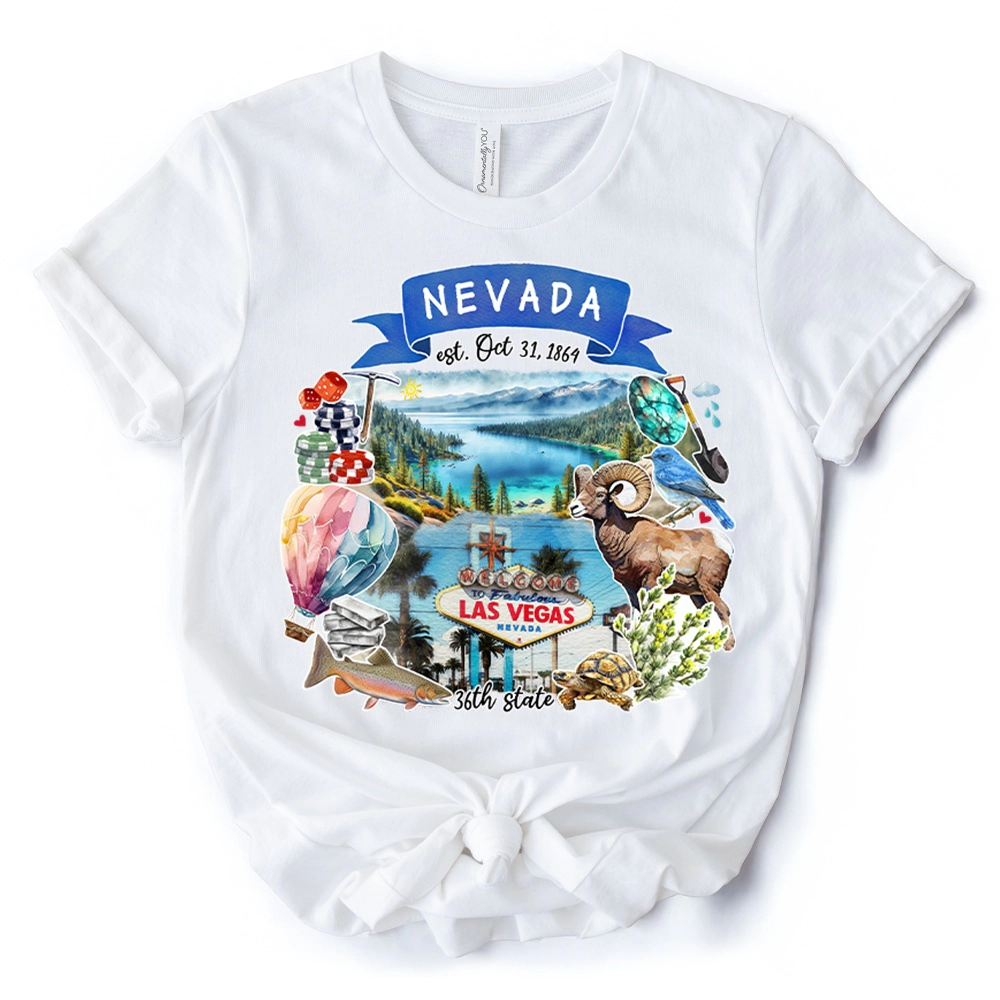 OrnamentallyYou Unisex Artistic Nevada State Themes And Landmarks T-Shirt