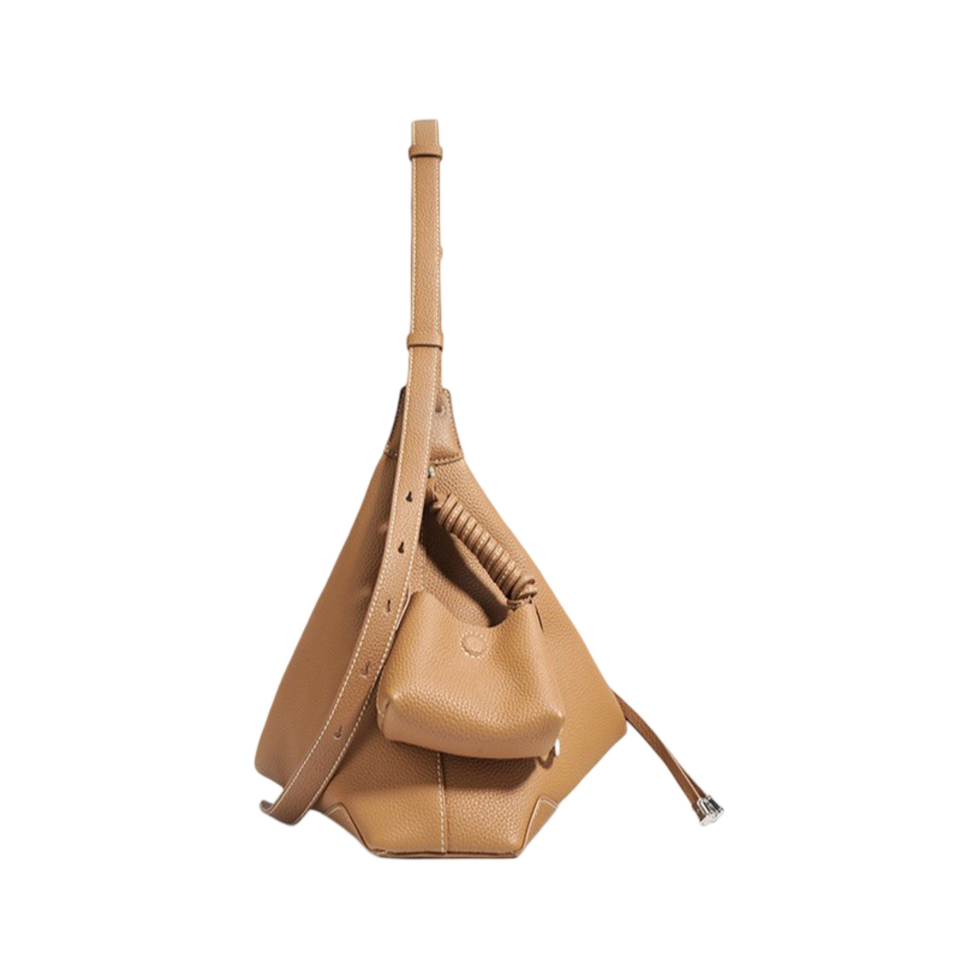Alilang Women's Slouchy Leather Hobo Shoulder Bag with Adjustable Strap Tassel Accent and Zip Closure