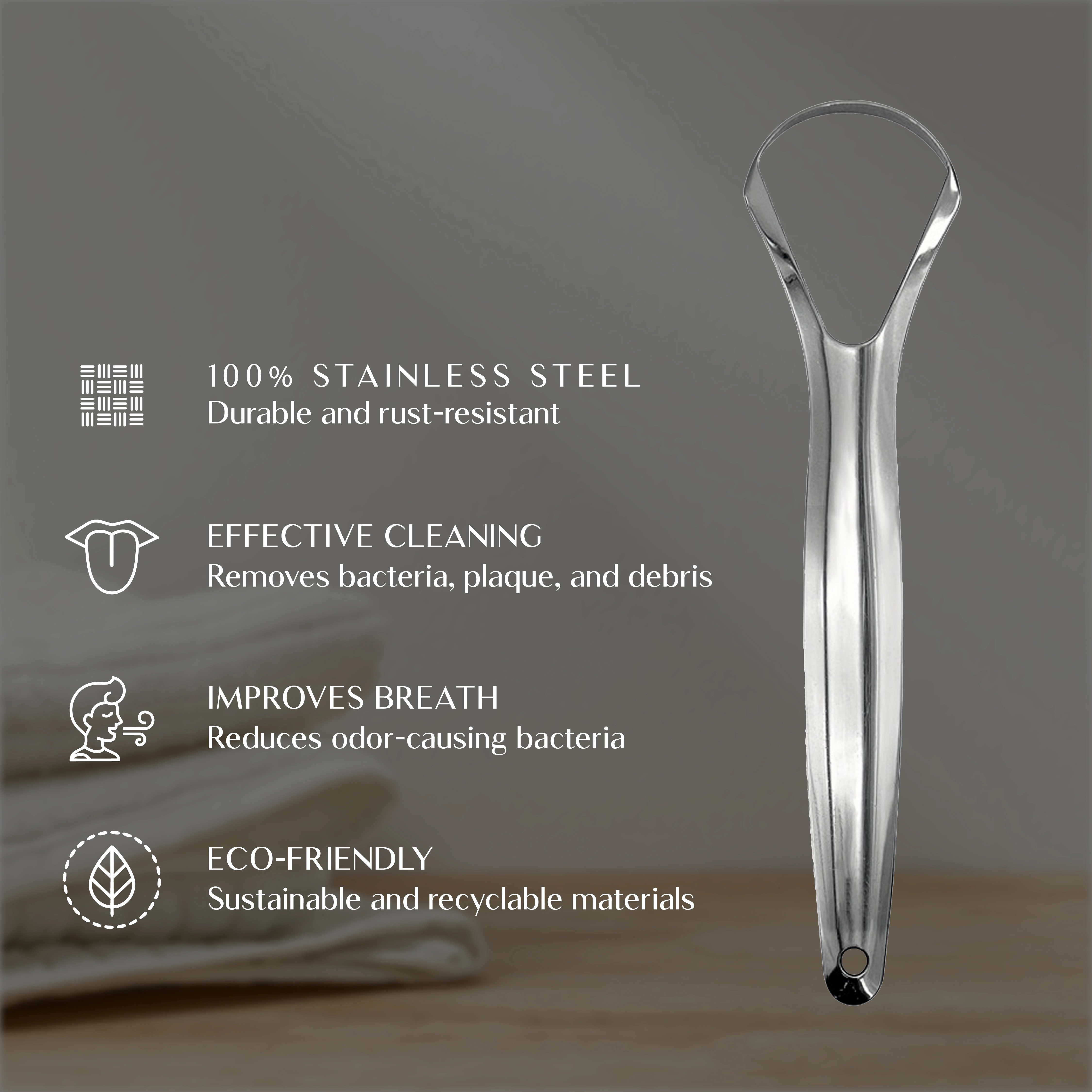Pursonic Unisex Stainless Steel Tongue Cleaner – 2 Pack