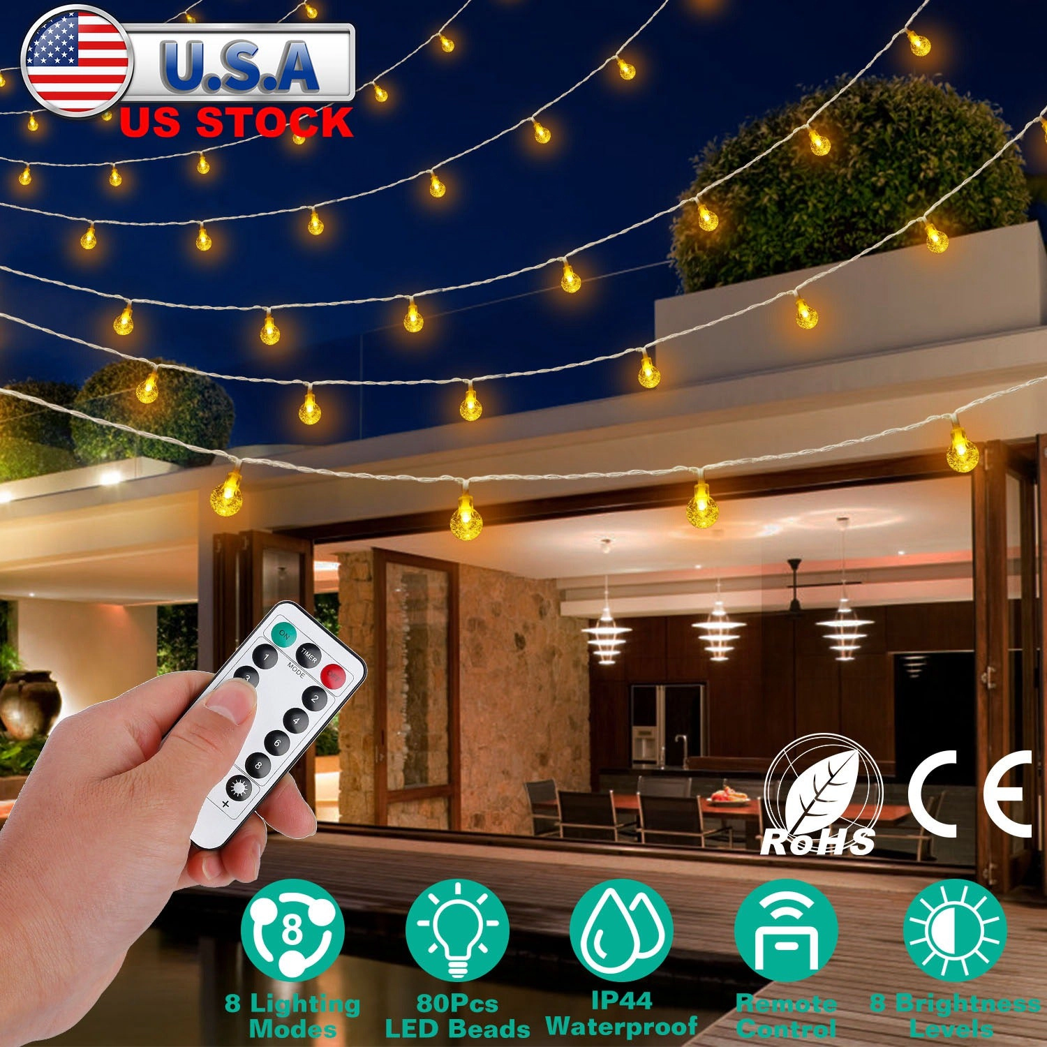 GBruno Battery-Powered Globe String Lights