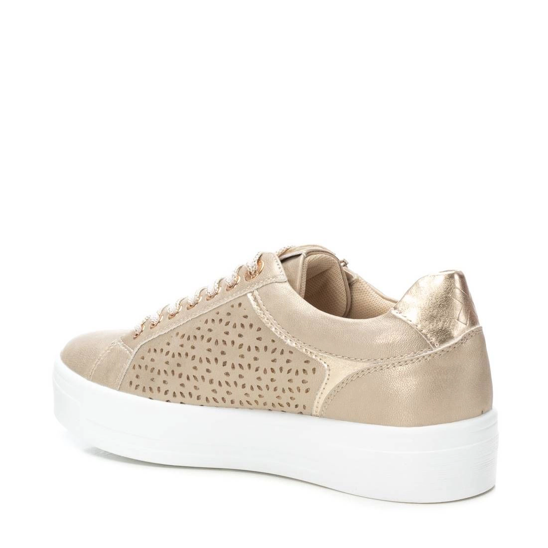 XTI Women's Sneakers Gold, Round Toe, Flat Heel