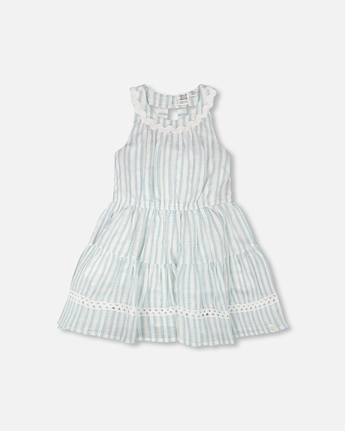 Deux par Girls Multi-Tiered Dress and Stripes